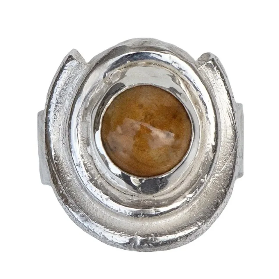 Relic Ring with Falklands Ochre Jasper Silver