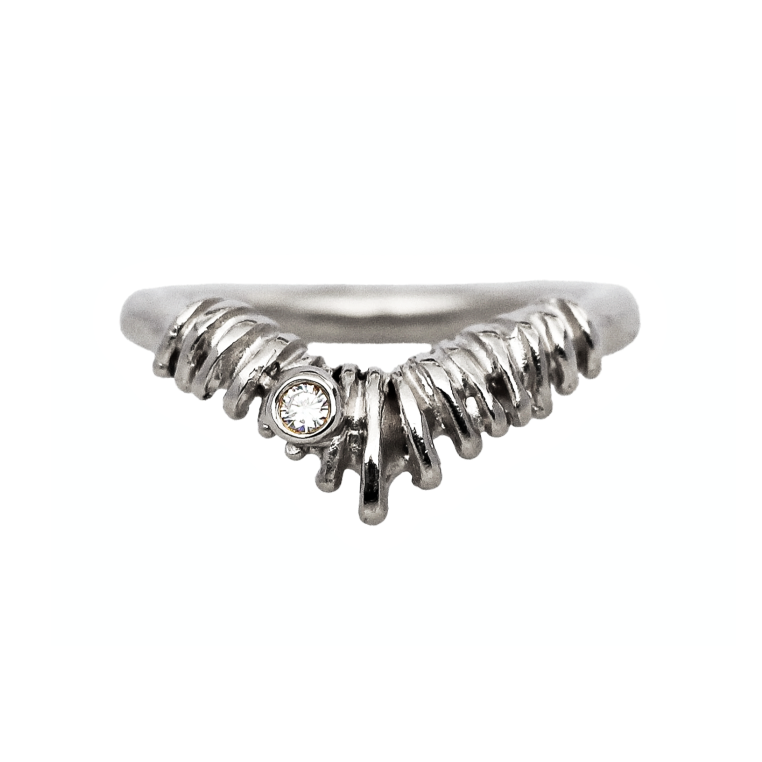 Gully Stacking Ring with Ocean Diamond Platinum