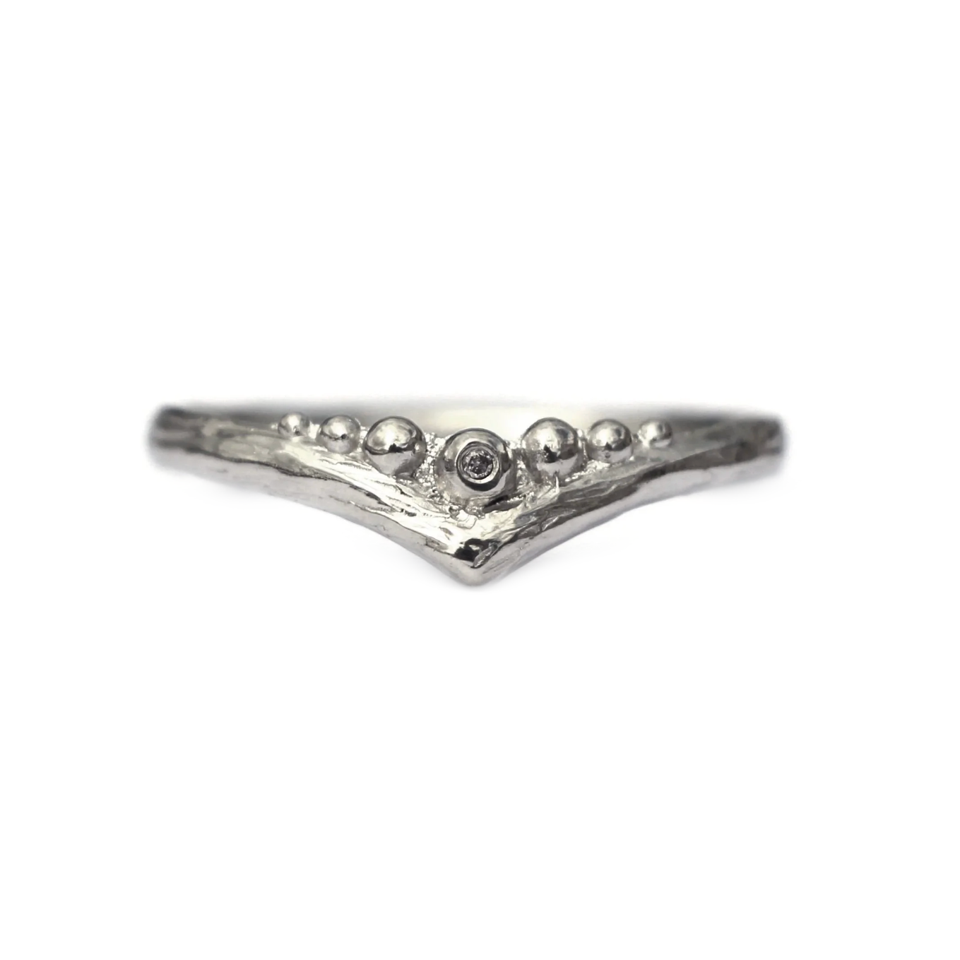 Urchin Stacking Ring with Tiny Pink Australian Diamond Platinum