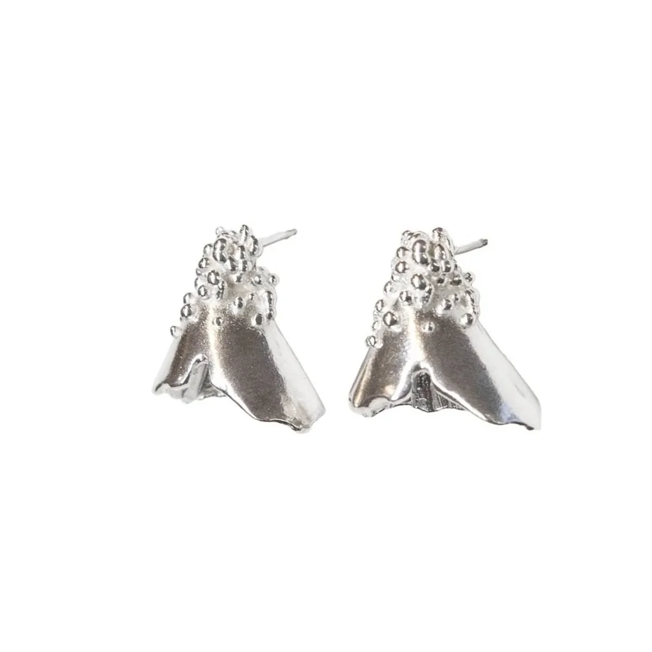 Lichen Cone Studs Silver
