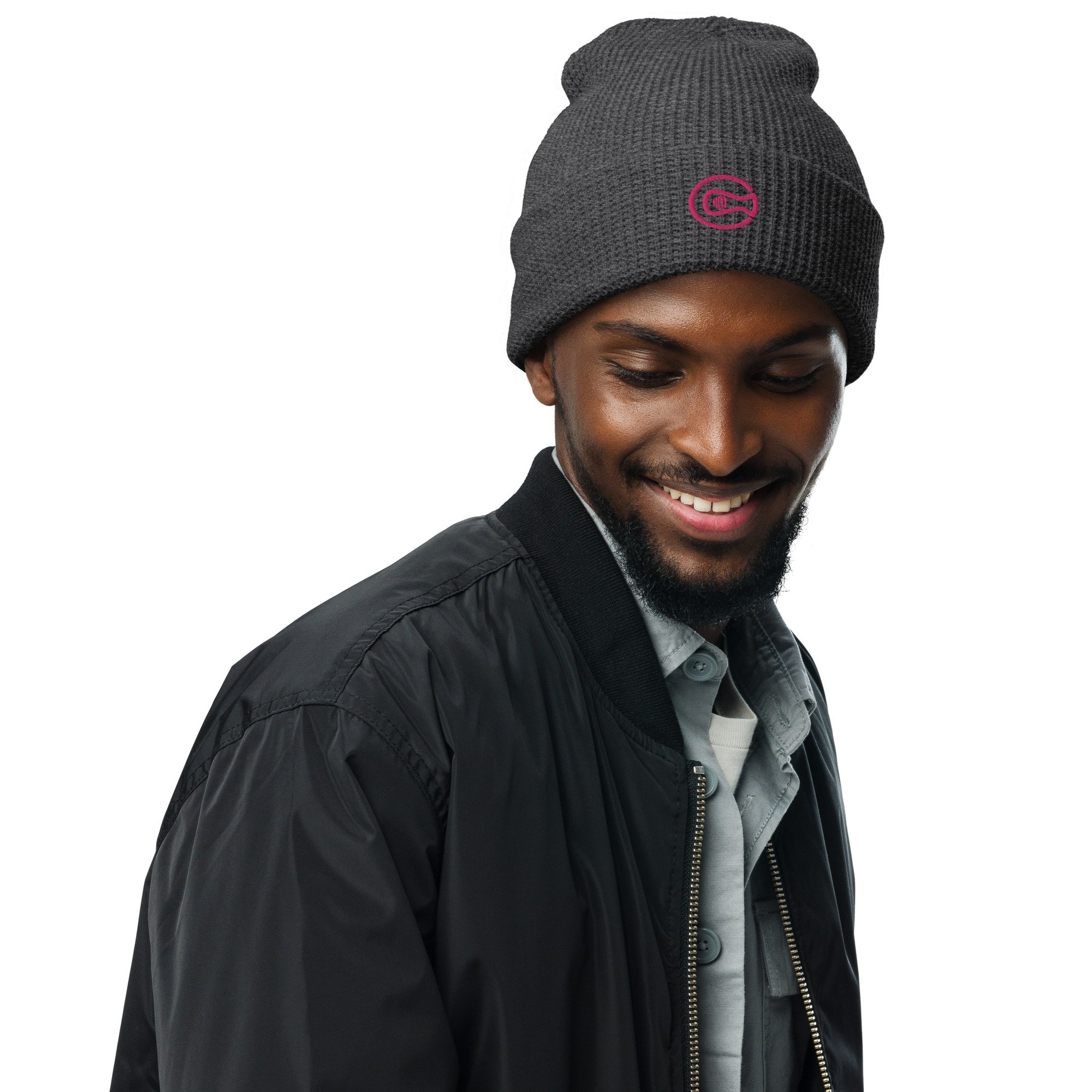 waffle-beanie-heather-charcoal-front-667a2a88c2fd3.jpg
