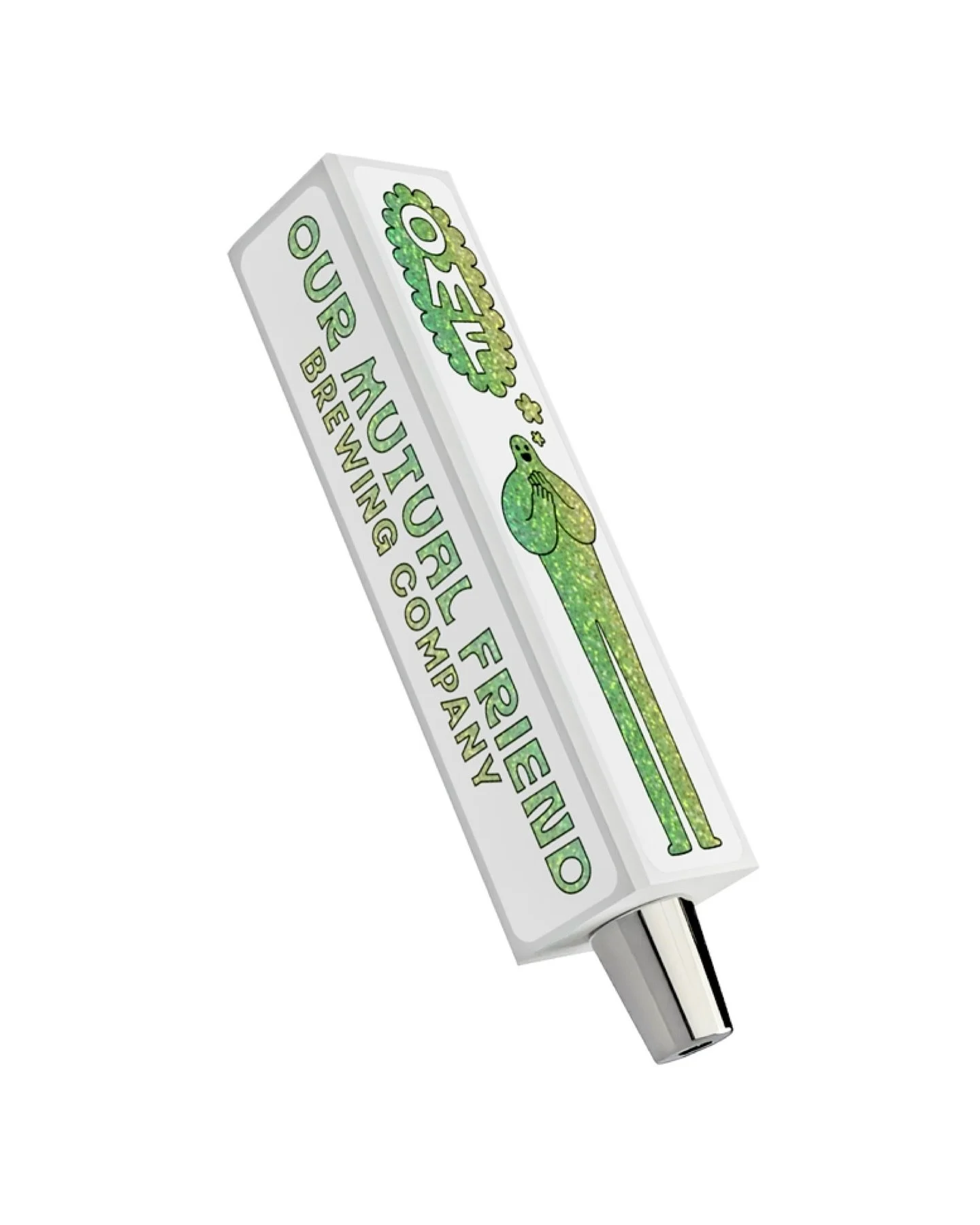 Tap handle design for @omfbrewing. The goal was to create something easy to recognize that stands out from all the others, without the cost or delay of a fully custom built tap handle. The solution was an $8 in stock rectangular handle with four deca
