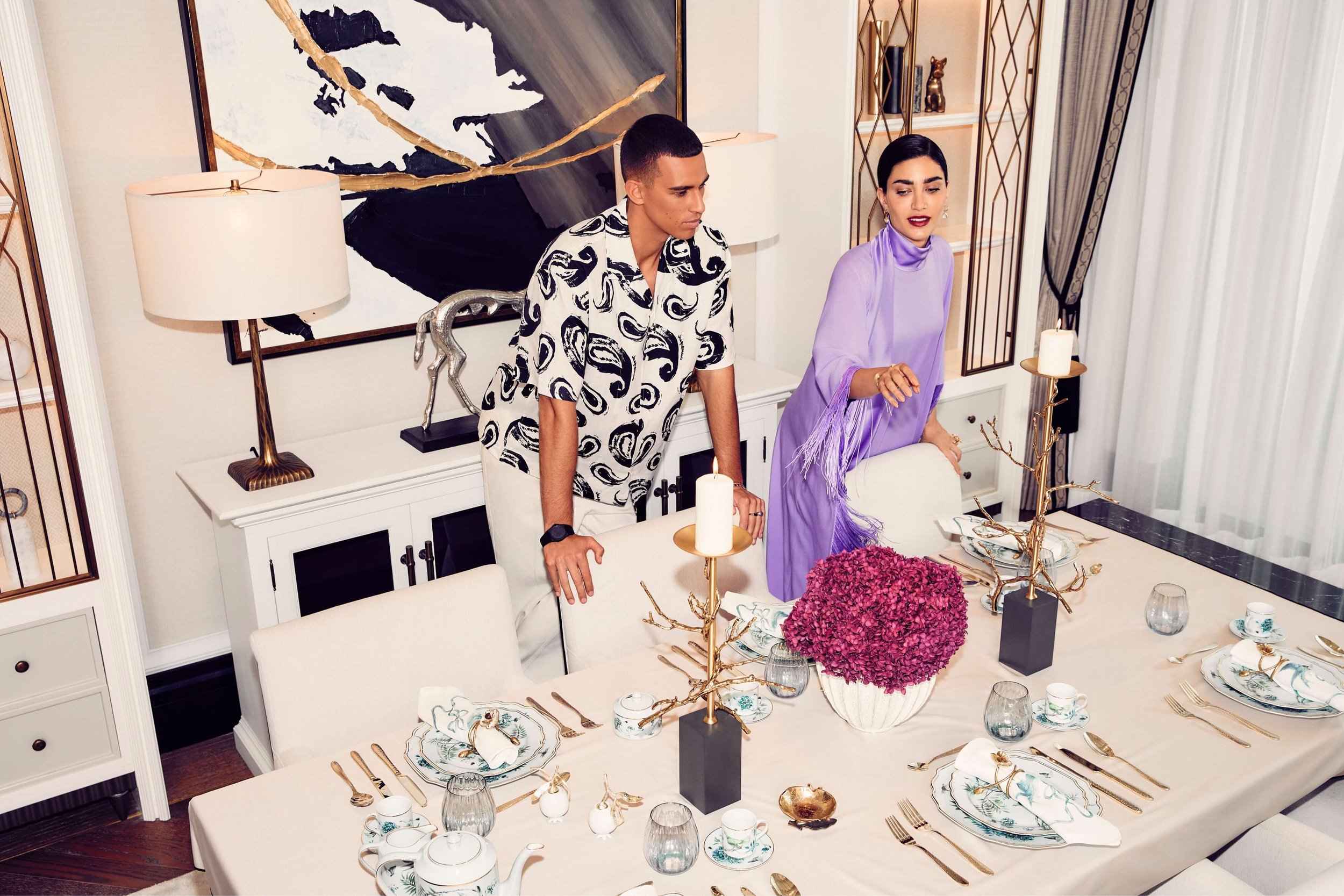The location was prime for this project- my no. 1 task was to secure a suite with a luxe arabesque feel. It did start on a tough note as many premium hotels don’t want to disrupt operations or allow their interiors to be replaced with brands own. Thi