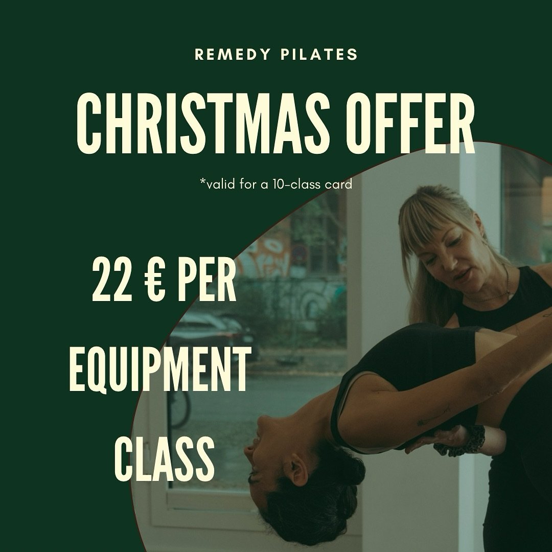 🎄 Christmas Special at @remedypilatesberlin 

This holiday season, treat yourself or someone special to the gift of wellness!

Buy a 10-Class Card in December and enjoy:

	&bull;	Mat Classes for just 11&euro; per class
	&bull;	Small Group Equipment 