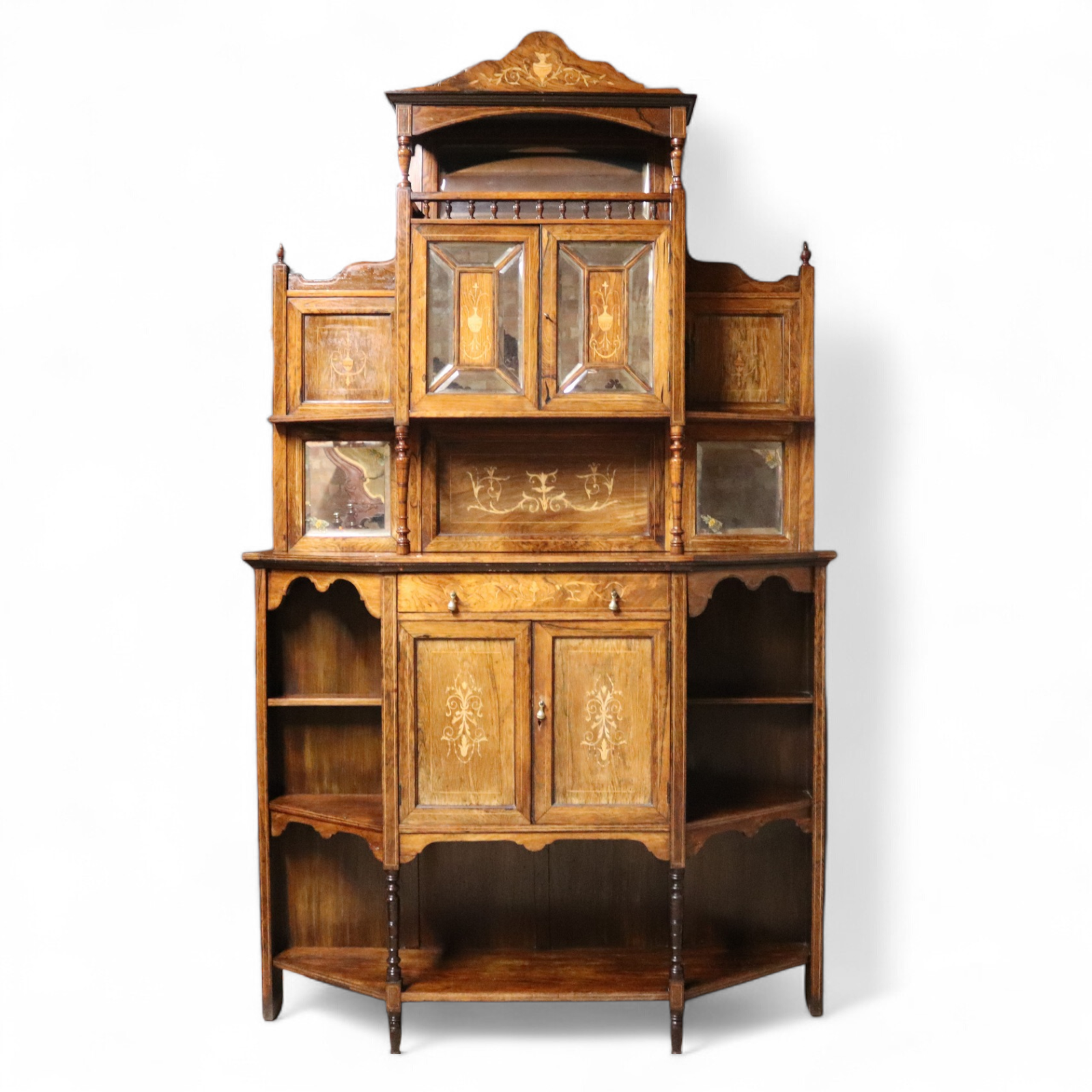 Antique Victorian Inlaid Rosewood Chiffonier / Parlour Cabinet - 19th Century