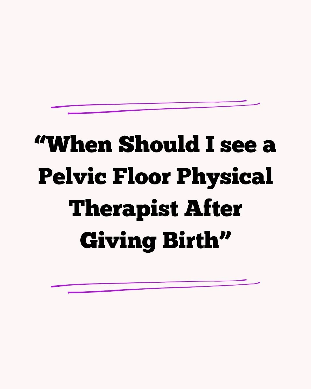 A question I get asked often&hellip;.

Pelvic Floor Physical Therapy is so much more than internal exams and assessing your pelvic floor muscles. It&rsquo;s one of the reasons I don&rsquo;t always love calling myself a &ldquo;Pelvic Floor PT&rdquo; b