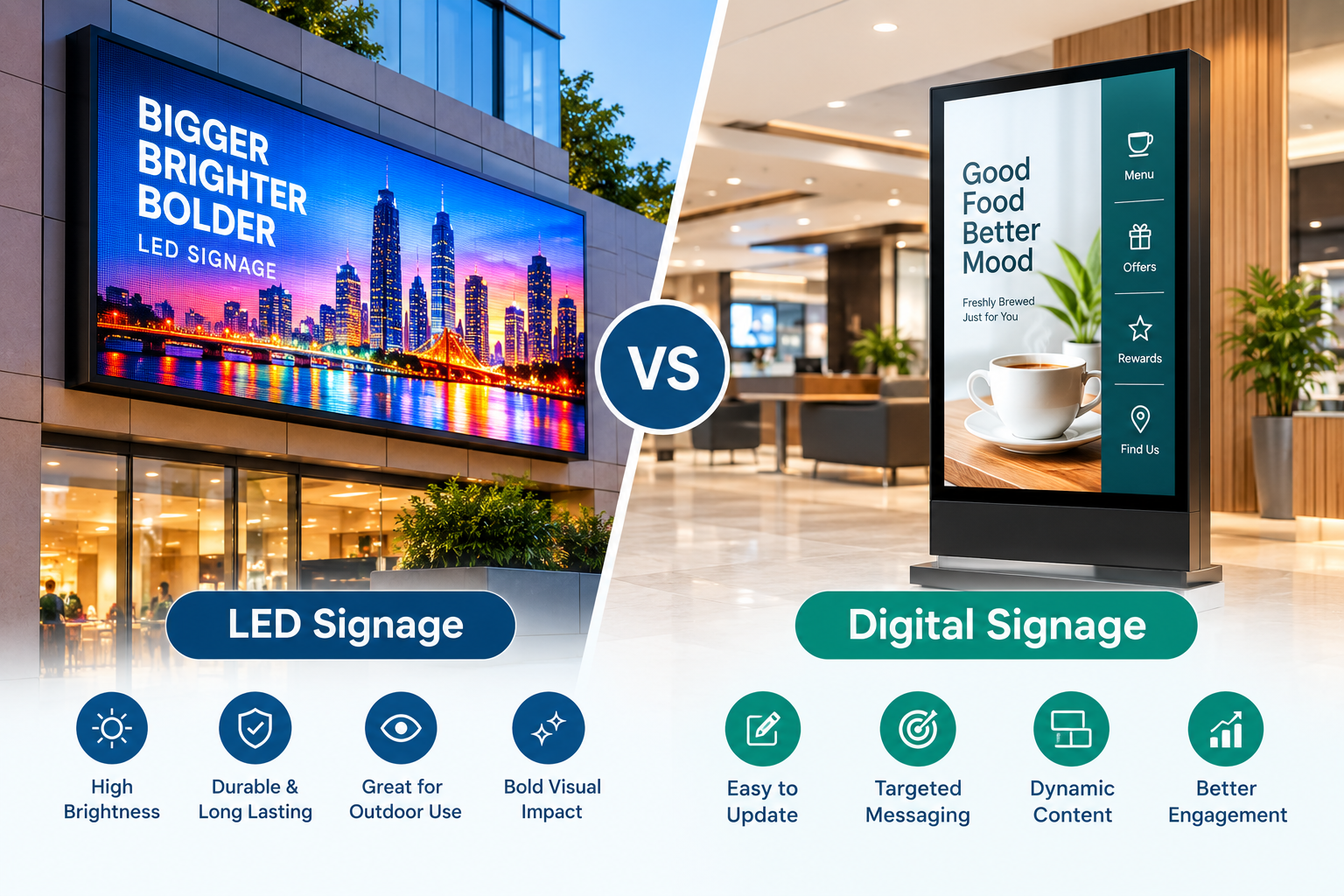 LED vs Digital Signage: Which Solution Is Best for Your Business?