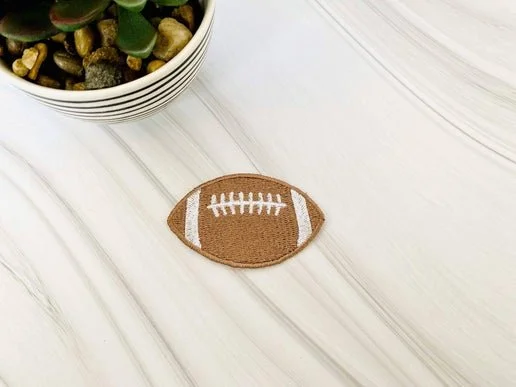 Football embroidered iron-on hat patch