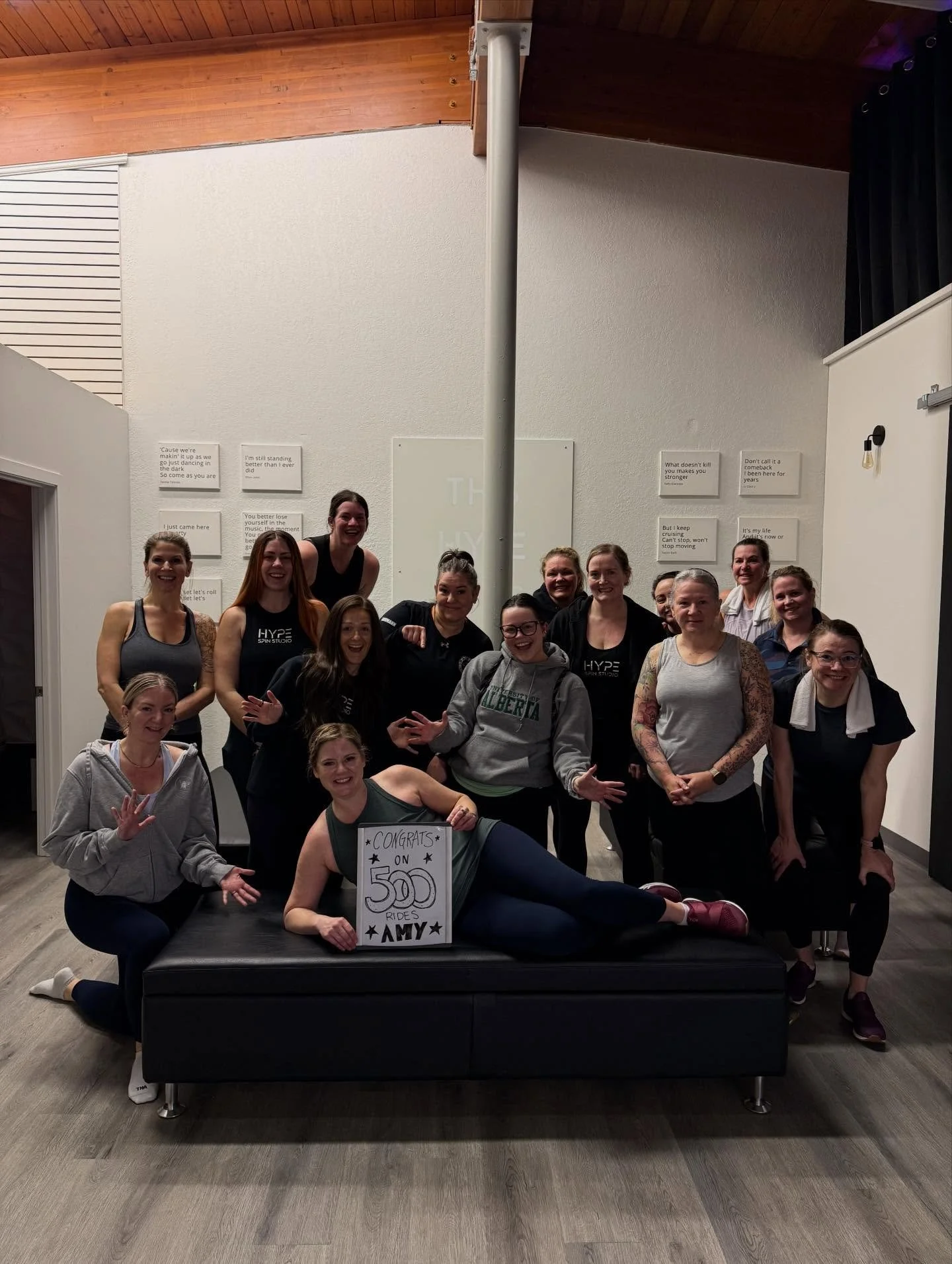 This morning&rsquo;s Rise &amp; HYPE crew celebrated an exciting milestone this morning&mdash;congrats to @amyjocorser on 500 rides!! 🙌 What an awesome accomplishment. We are so proud of you! 😁