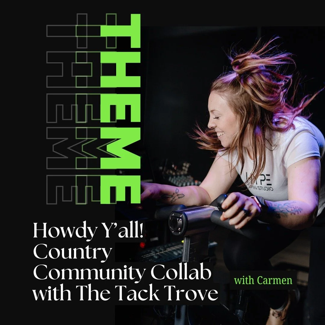 Join @carmenonabike for an extra special ride on Saturday at 9am! 

This upbeat country ride is also a collaboration with @thetacktrove. 🐎

Hit the saddle, ride to some of your country music faves AND leave with a sweet little surprise from The Tack