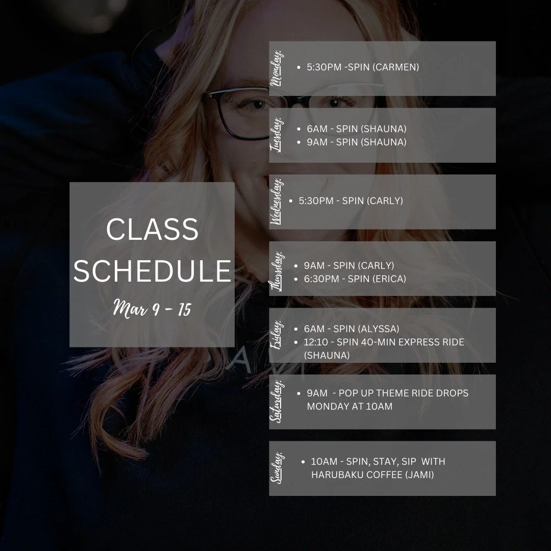 Strong habits are built in ordinary weeks like this one. Here's your line up, HYPE fam.

Theme ride for Saturday at 9am drops at 10am tomorrow. Keep an eye on our socials. 😍

Join @jami_spinasauraus for Spin, Stay + Sip on Sunday at 10am.

We had so