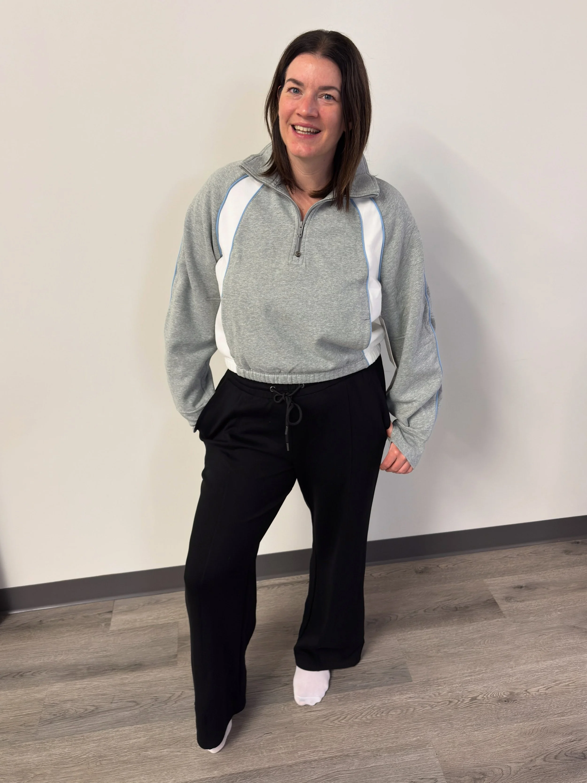 Outfit inspo! Shauna picked up this pair of Dex Wide Leg Pants from @jensenslifestyleclothing and they are AMAZING!

She tried three different looks and paired them with:

✨ lululemon Scuba Relaxed Half Zip Colorblock in Heathered Grey/White/Dreamy B