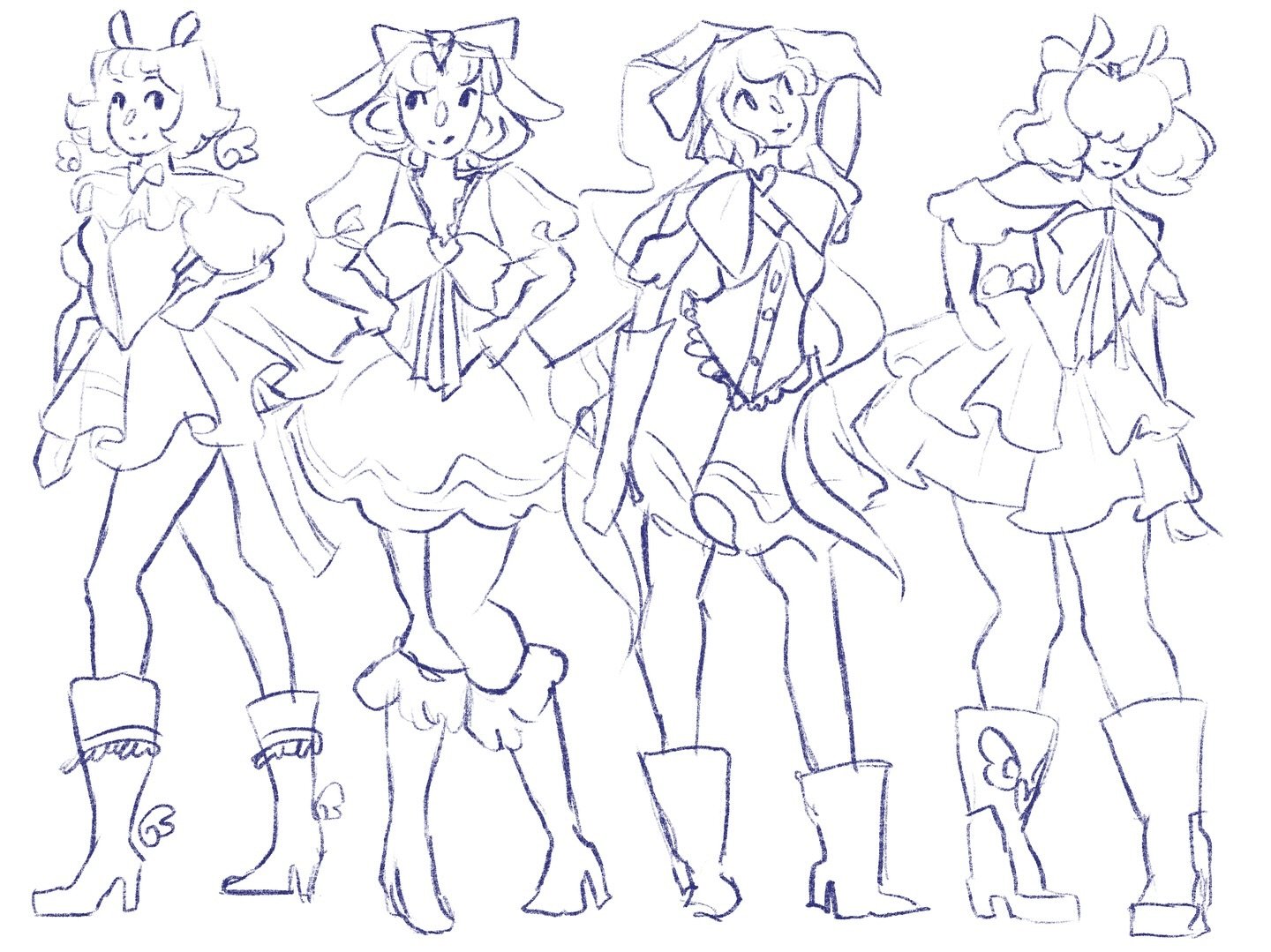Magical girl sketches from a uni project &lt;3 
.
.
.
.
.
#sketches #characterdesign #magicalgirl #magicalgirldesigns