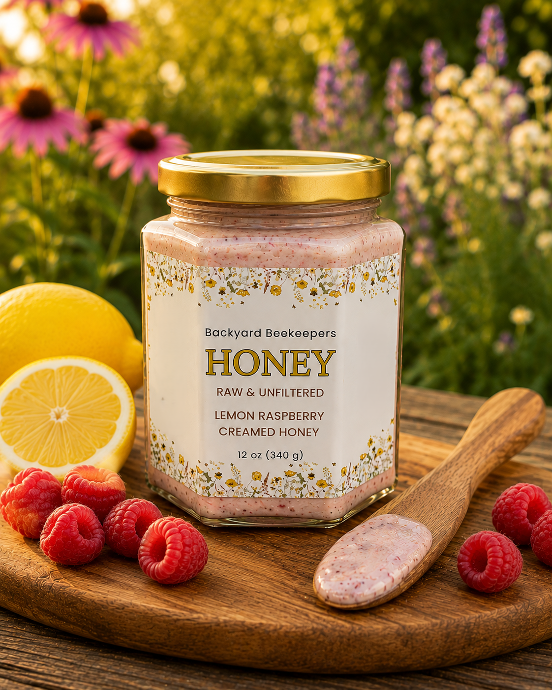 12oz Lemon Raspberry Creamed Honey