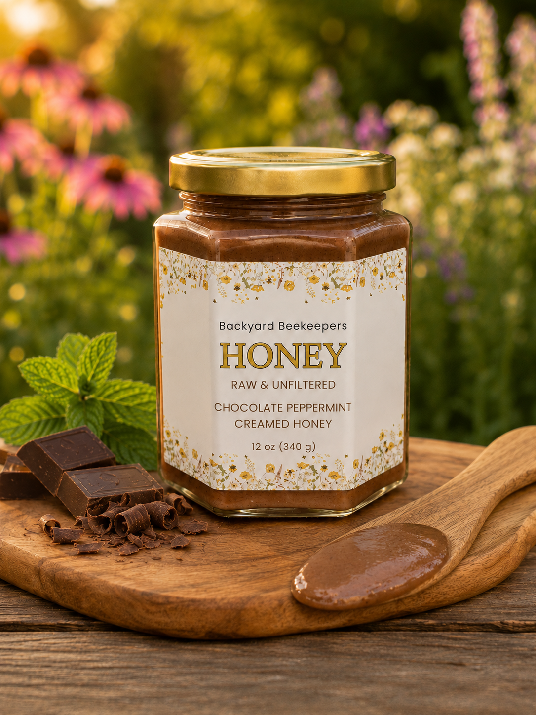 12oz Chocolate Peppermint Creamed Honey