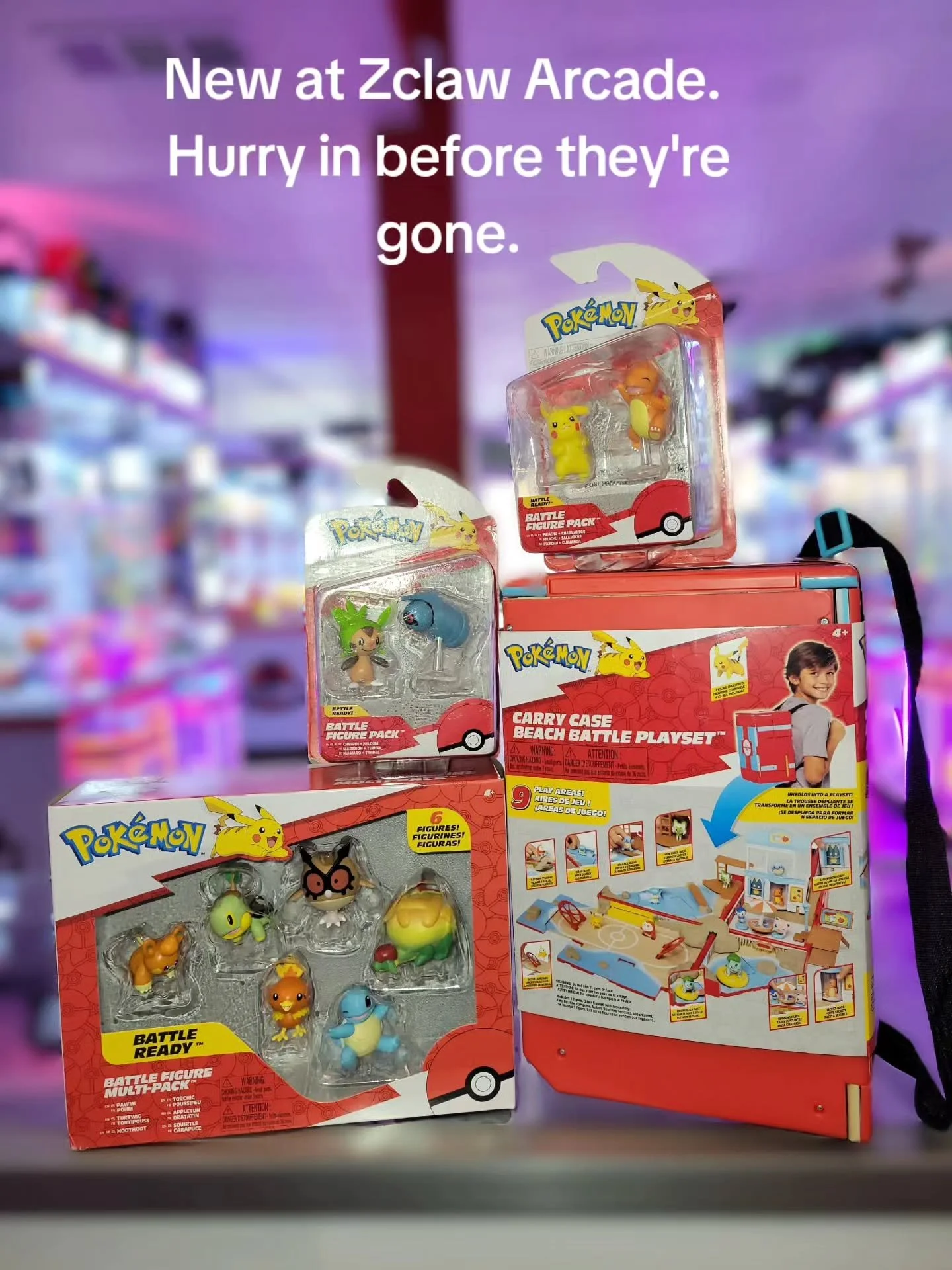 New Upgrade Prizes at Zclaw Arcade. Something for everyone. Hurry in before they're gone. #pokemon #tmnt #thingstodo #hellokitty #arcade