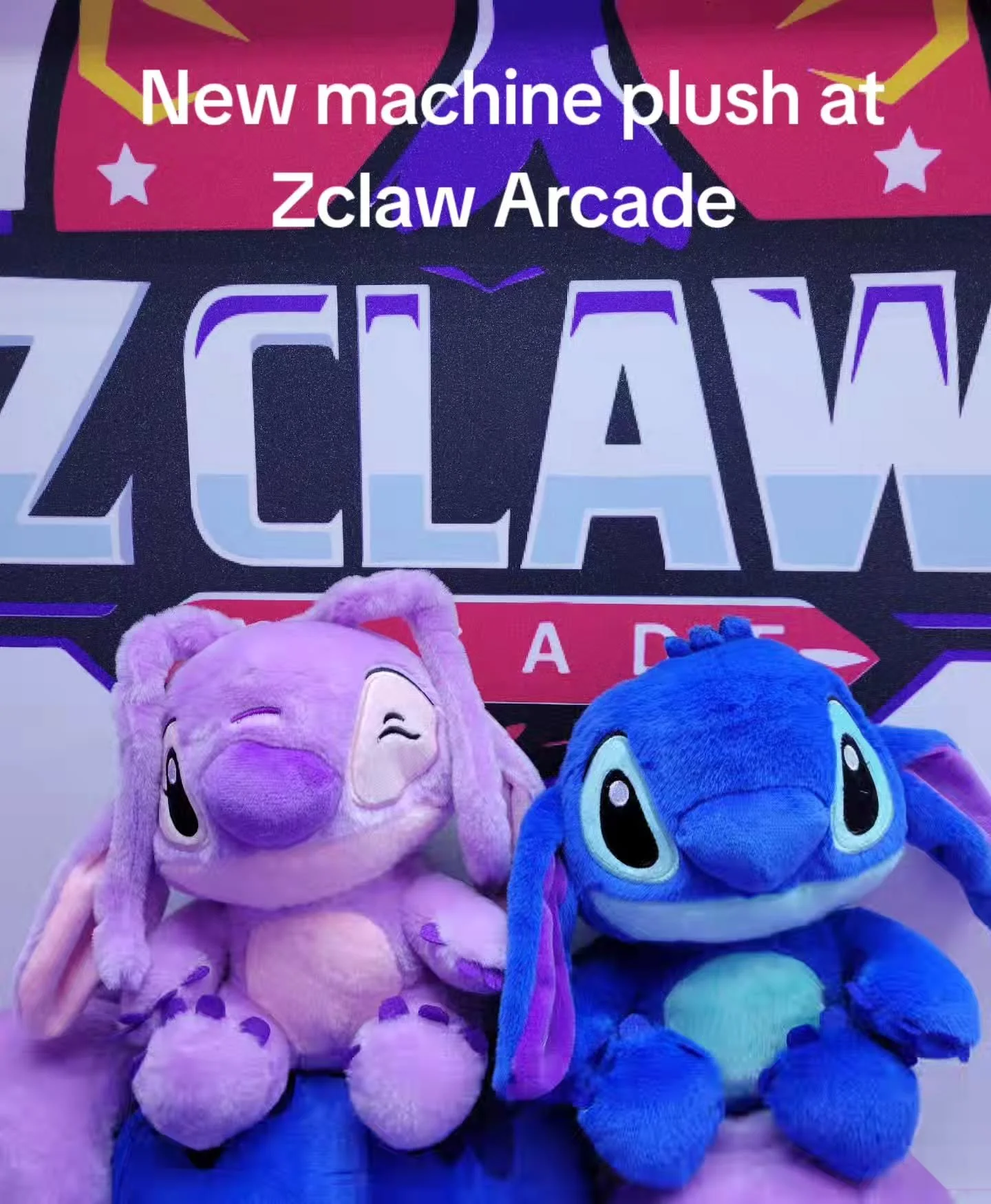 New machine plush now at Zclaw Arcade. 
 @zclawarcadesedona #stitch #hellokitty #carebears #pokemon #arcade