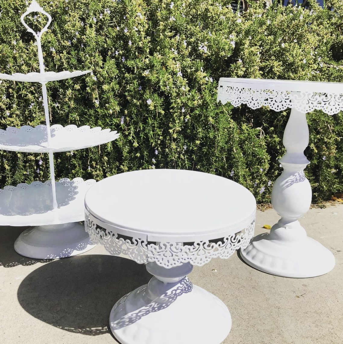 Collection of metal dessert stands