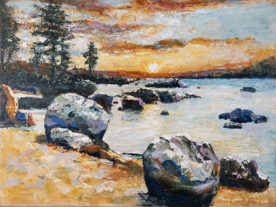 "Tahoe", 30x40 inch, oil & encaustic