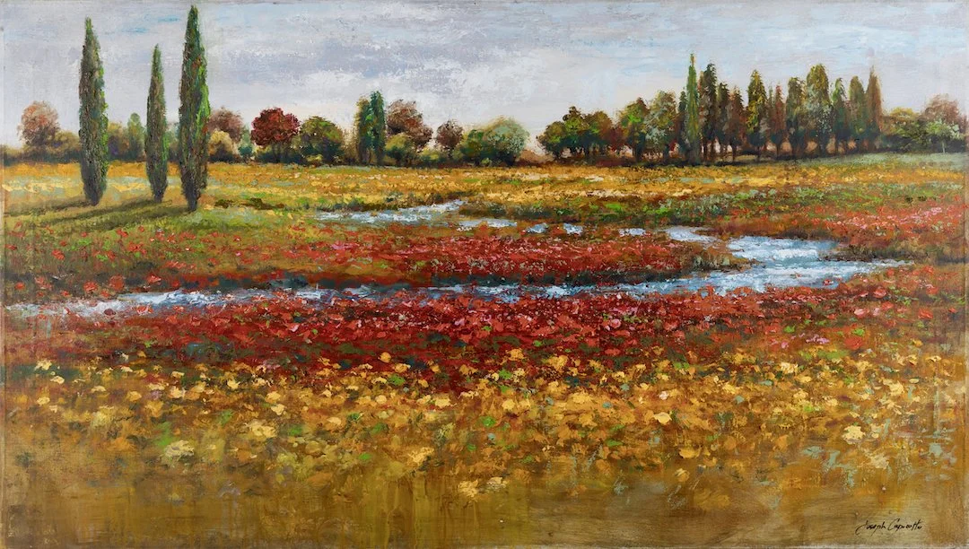 "Tuscan Poppy", 24x48 inch, oil & encaustic