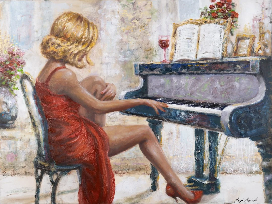 "Casual Keys", 30x40 inch, oil & encaustic