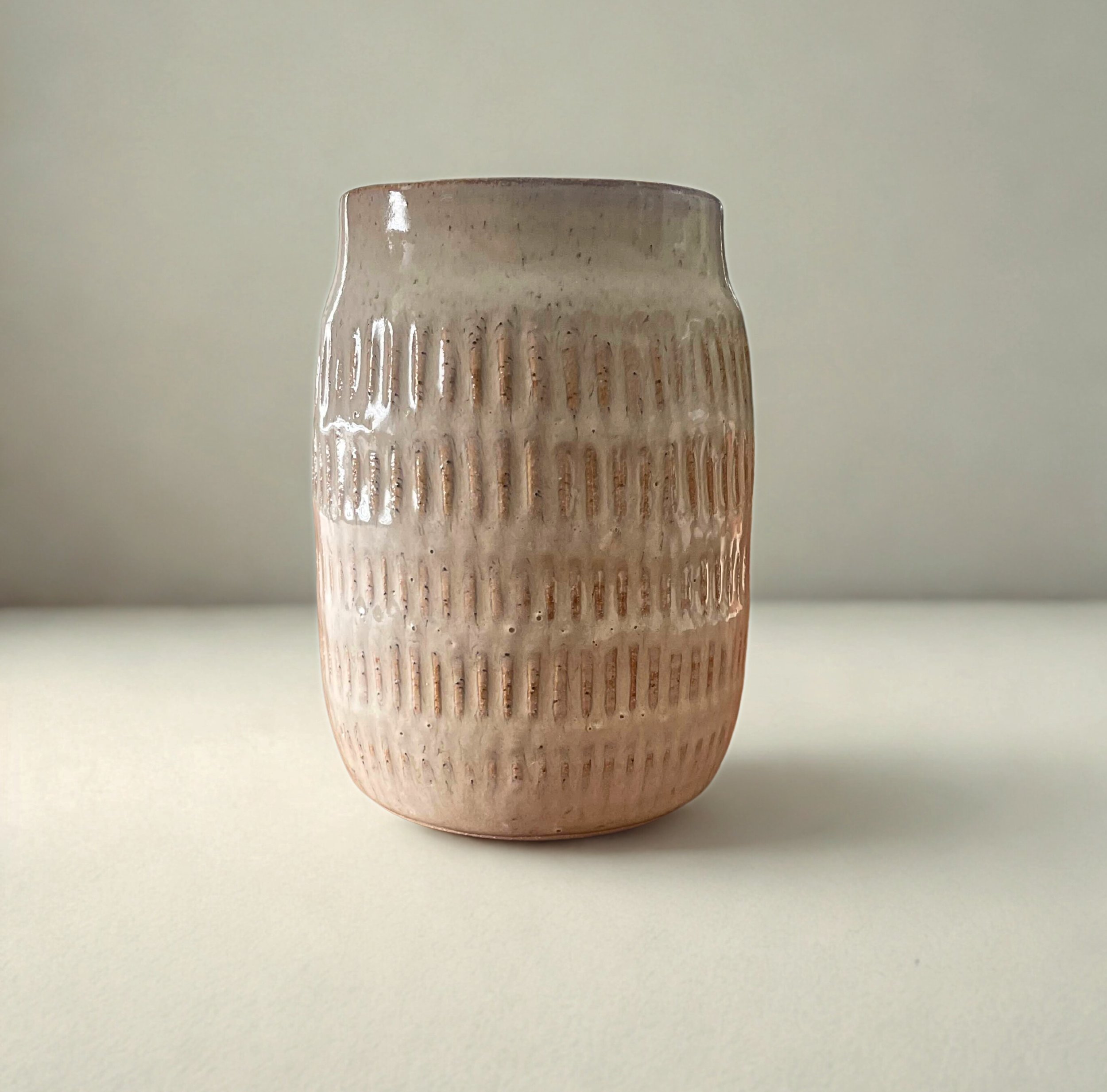 Large Etched Vase in Birch