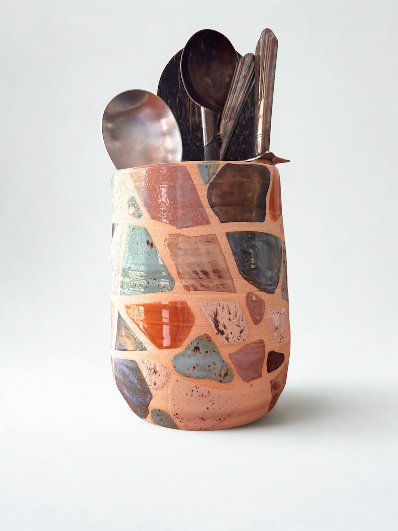 Polished Rocks Utensil Holder
