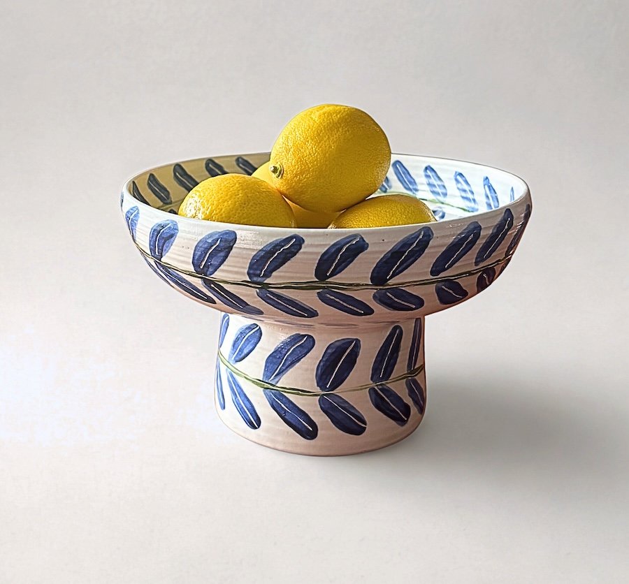 Bluebonnet Pedestal Bowl