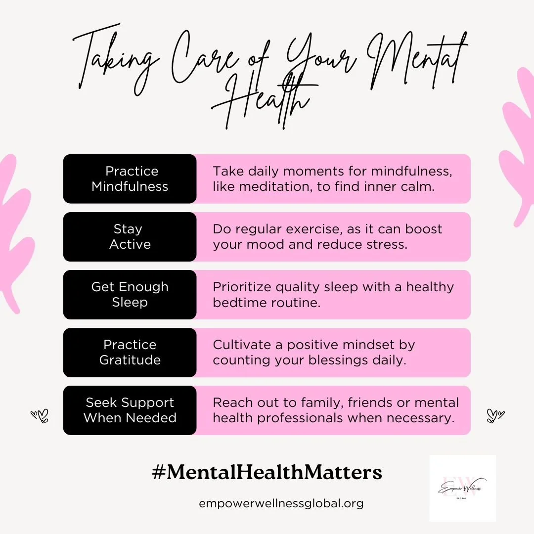 Taking care of your mental health is essential! A Wellness Coach can provide valuable support and resources and can guide you in developing healthy habits, managing stress, and improving overall well-being. Schedule your consultation today!
 
empower