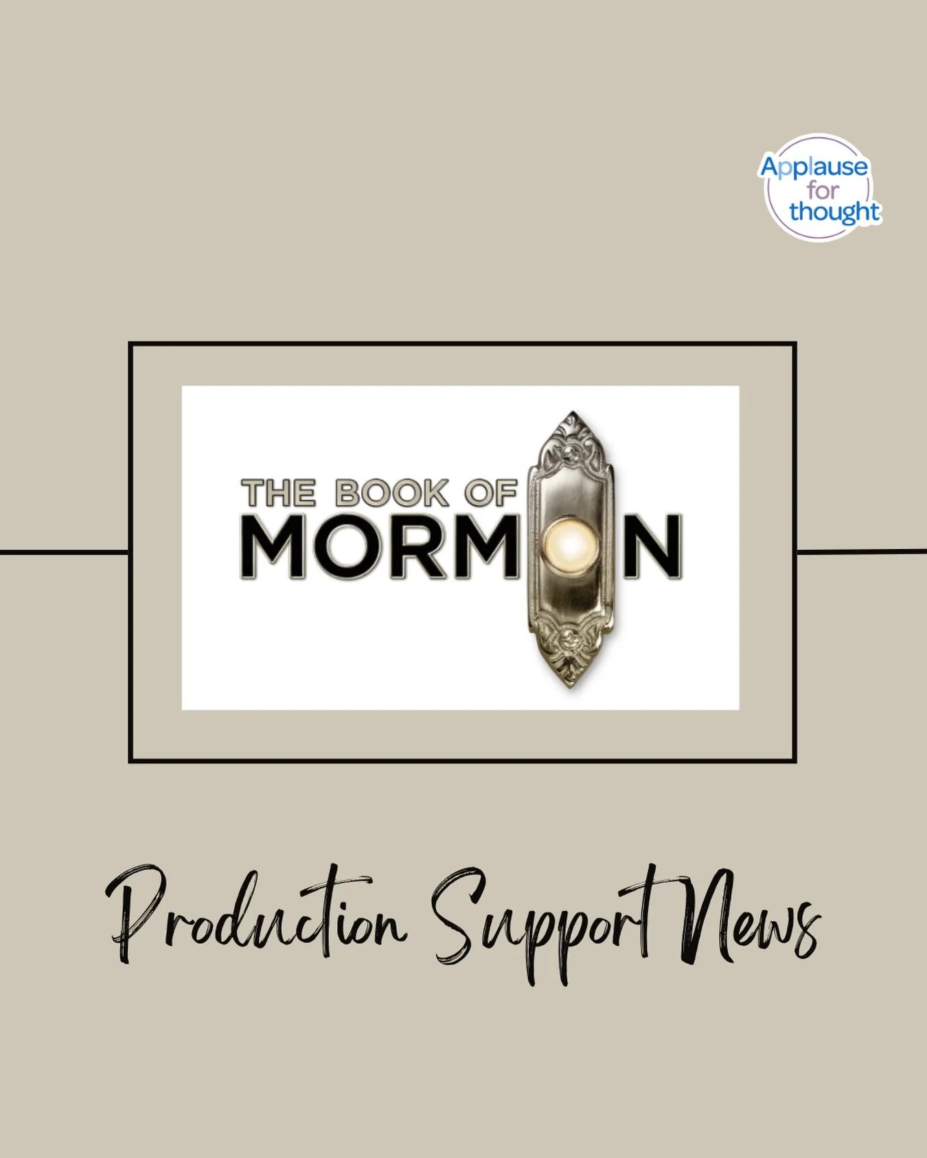We are delighted to announce that we are supporting the West End production of&nbsp;Book of Mormon @bookofmormonuk 📖

Thank you  to the team&nbsp;@sfpofficial&nbsp;for investing in this work to help support those working on the production, and of co