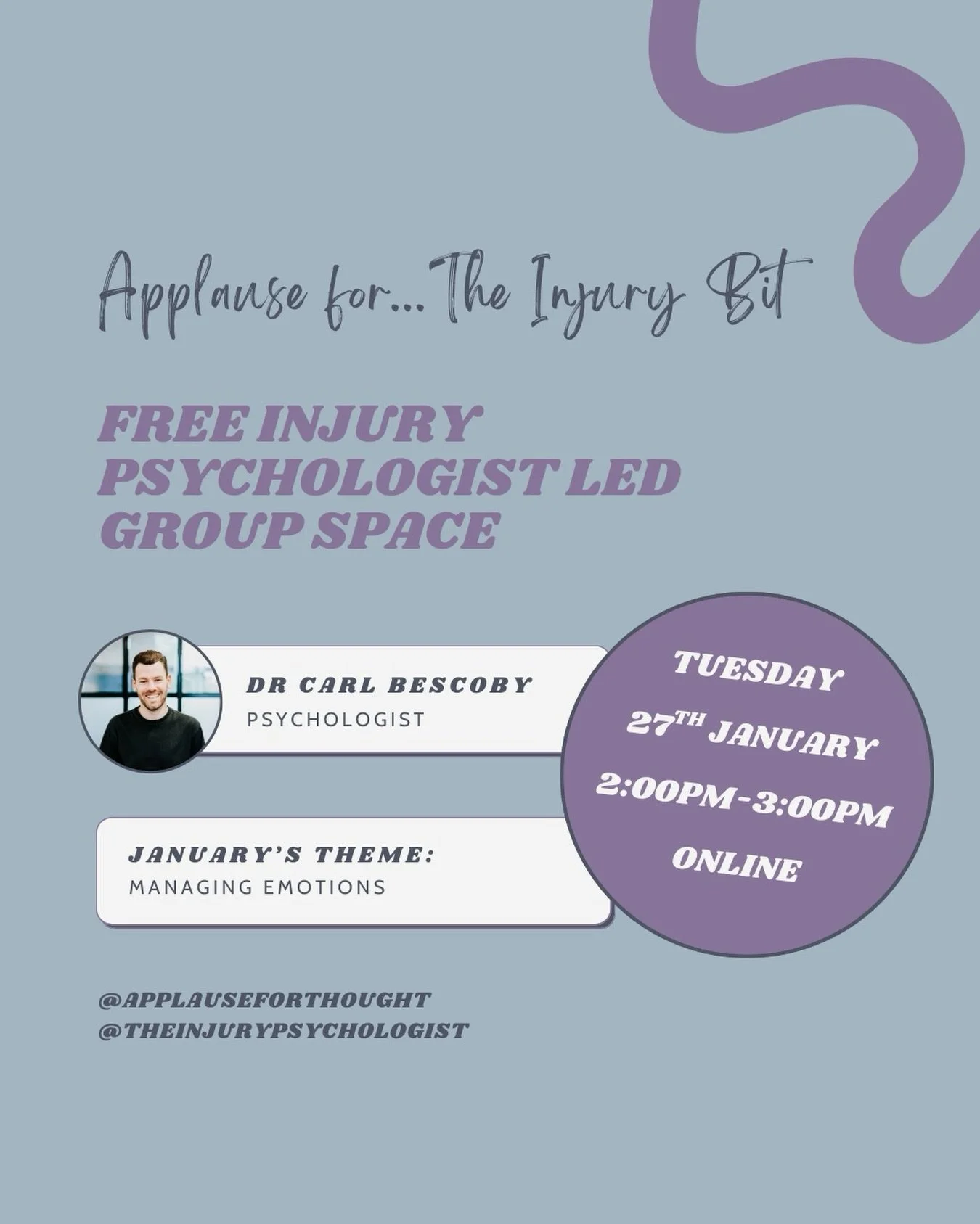 Calling all performers, dancers,&nbsp;creatives and crew&nbsp;navigating injury and recovery right now&hellip;📣&nbsp;

We&rsquo;re&nbsp;so excited to announce our next offering in our&nbsp;Applause for&hellip;&nbsp;series of free monthly initiatives