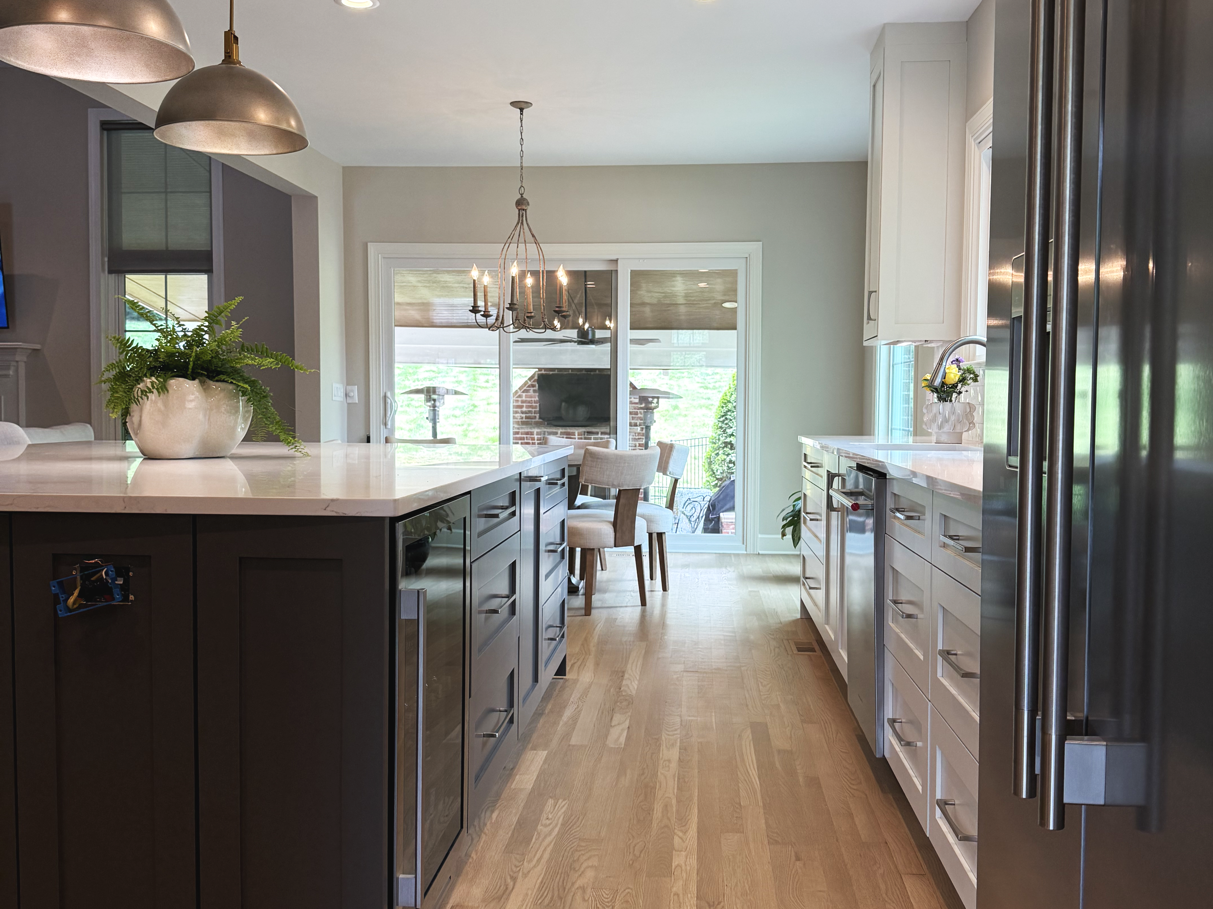 Urbane Bronze Kitchen Island, kitchen design kitchen remodel new bar stools, designer hood, kitchen design, backsplash, large island  