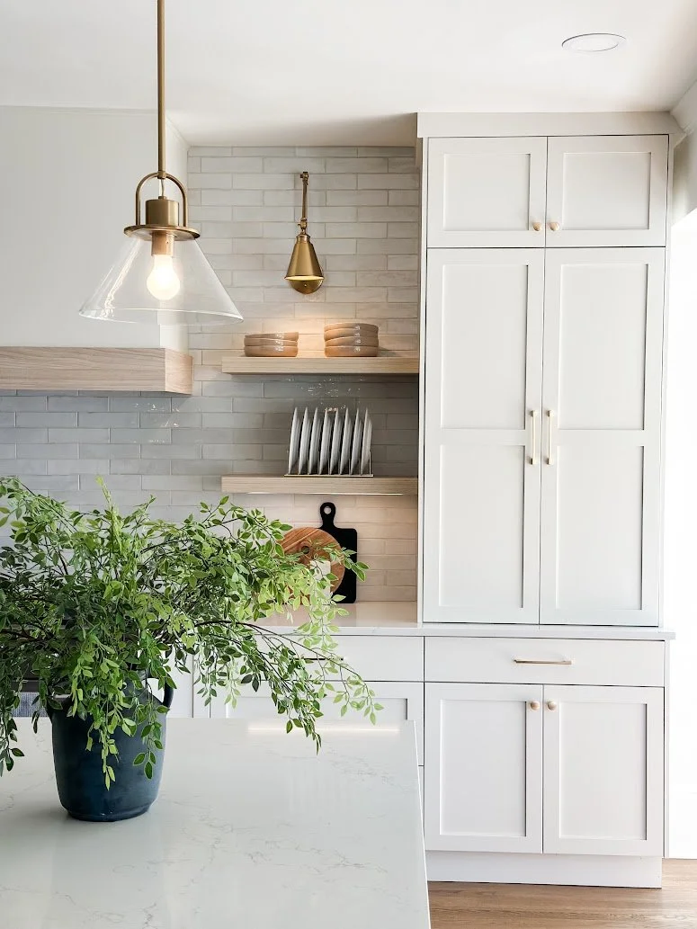 spring refresh kitchen greenery lighting
