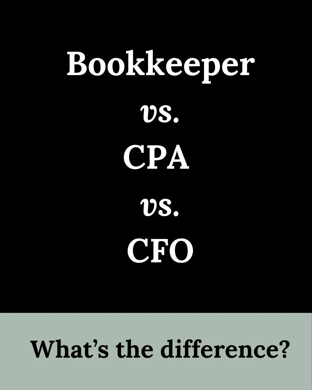 Some basics for assembling your best financial squad (hint: we cover bookkeeping and CFO). Each function is important to maximizing clarity and savings around your business financials and taxes.

DM us to schedule a free discovery call about getting 
