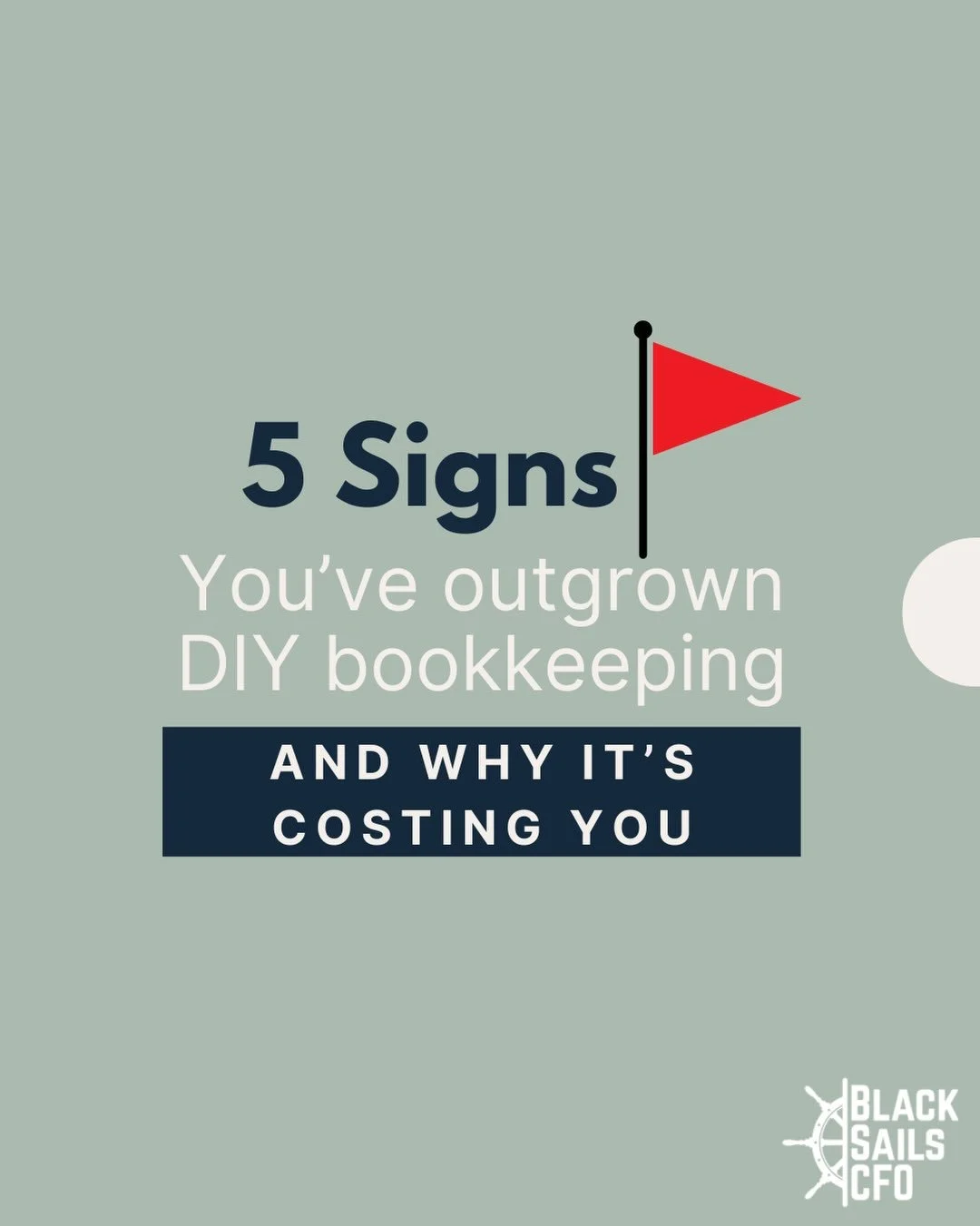If you started your business doing your own bookkeeping &mdash; respect. 👏

But at some point, that decision starts costing you more than it saves.

Here are 5 signs you&rsquo;ve hit that point:

🚩 You make decisions based on your bank balance, not