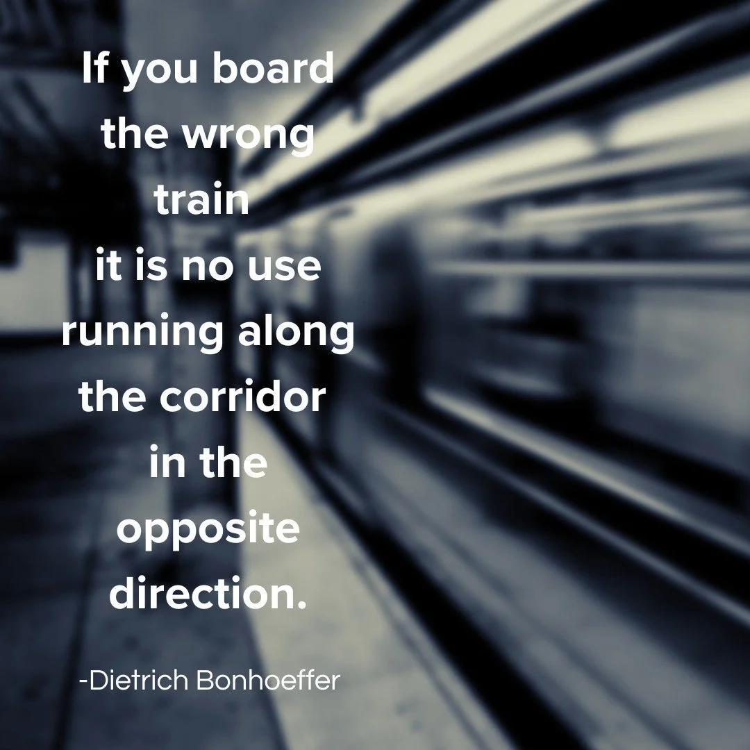 Well, this quote stopped me in my tracks. 

While Bonhoeffer was referring to a unique moment in history, the principle applies to all of us. It got me thinking, &quot;Where in my life am I trying to make a change, but something bigger needs to shift