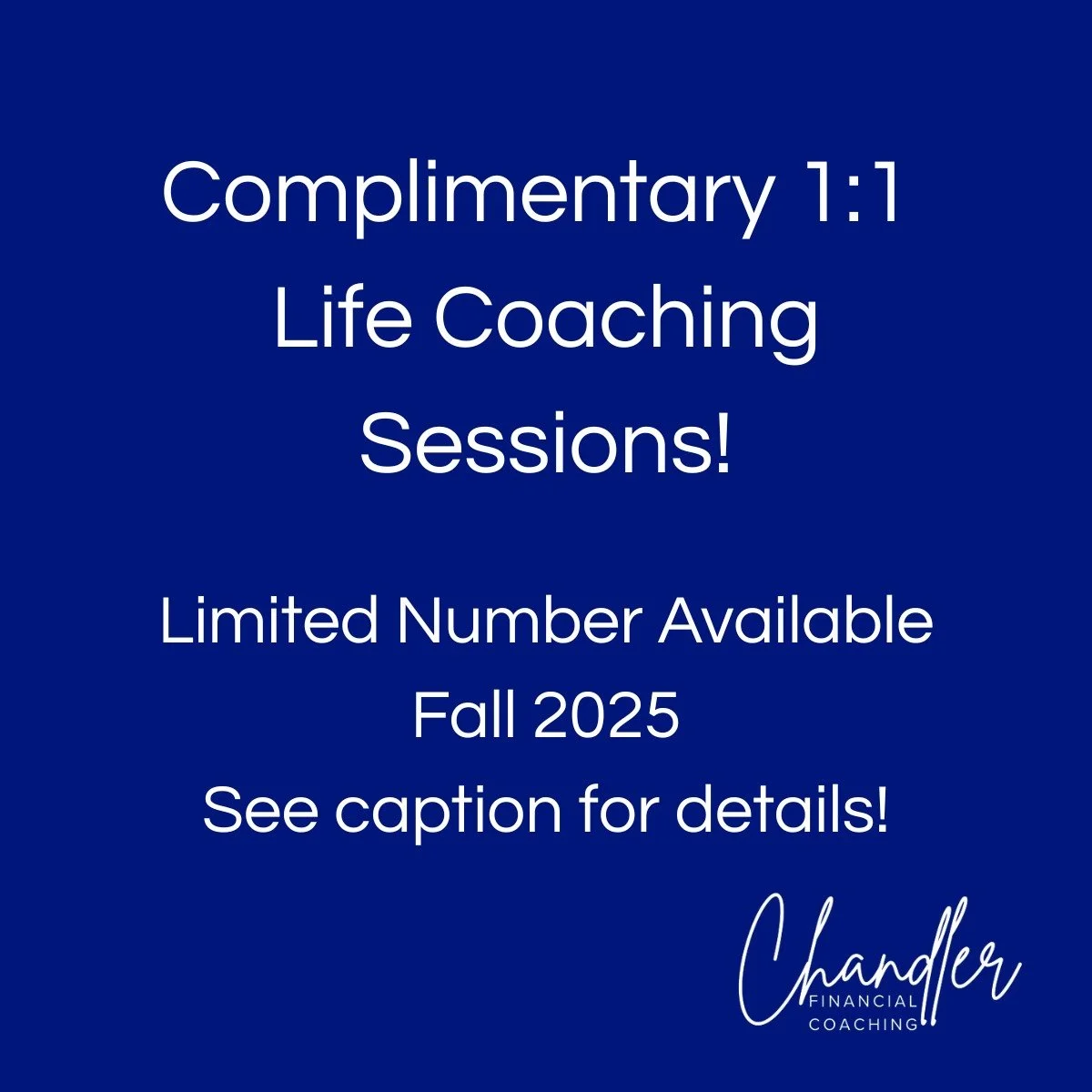 I'm expanding my coaching journey and looking for 10 individuals to join me for a 1:1 complimentary session this fall!

As many of you know, I&rsquo;ve been working as a financial coach helping individuals and couples get total clarity around their m