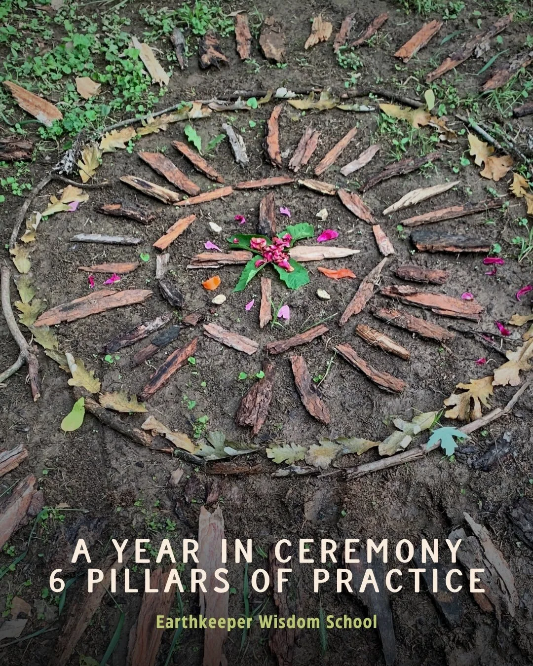 What are we up to during a Year in Ceremony? 6 pillars guide our practice.

1️⃣ Intuitive Ritual Craft
What are our rituals to reconnect with Earth, soul, ancestors, and all that supports us to grieve, to become more whole, and to co-create a more ju