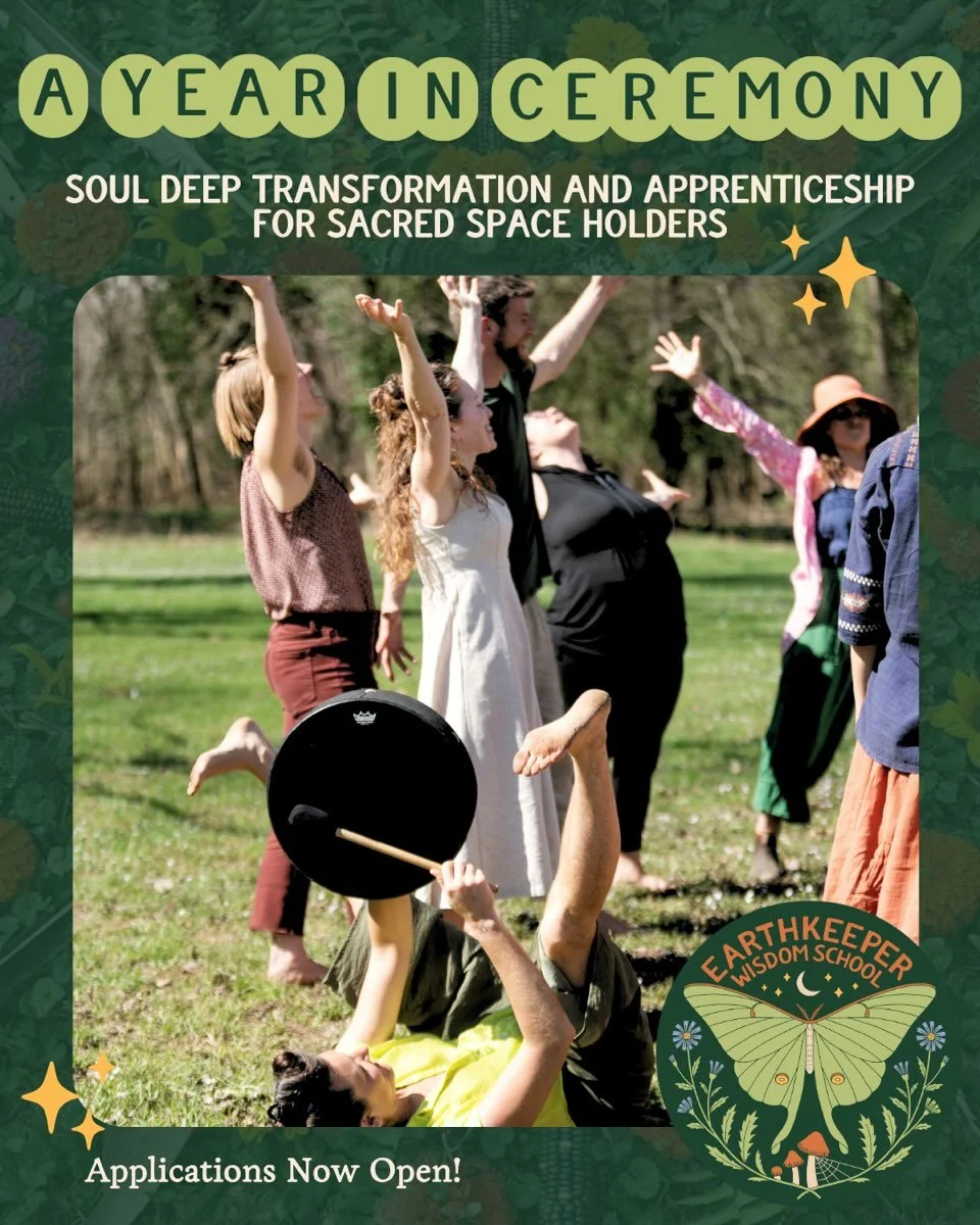Applications are now OPEN for our third A Year in Ceremony cohort!

꩜ Do you seek to be companioned, challenged, and poured into as you step into or further your practice of sacred space holding and ritual weaving on behalf of your clients, family, a