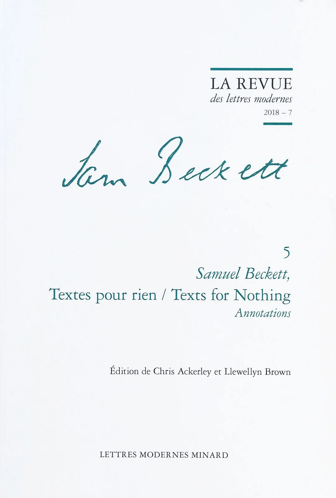 Cover page of a book titled 'textes pour rien / texts for nothing'.
