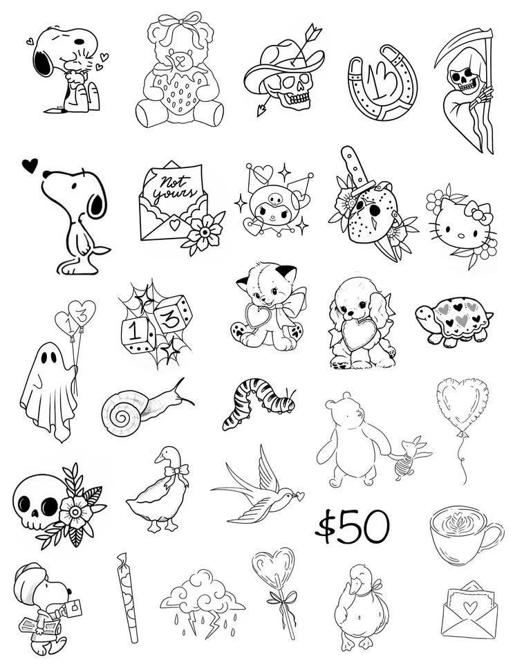 Friday the 13th Sale Tattoos by Noelle Ink Therapy Flash 11.jpg
