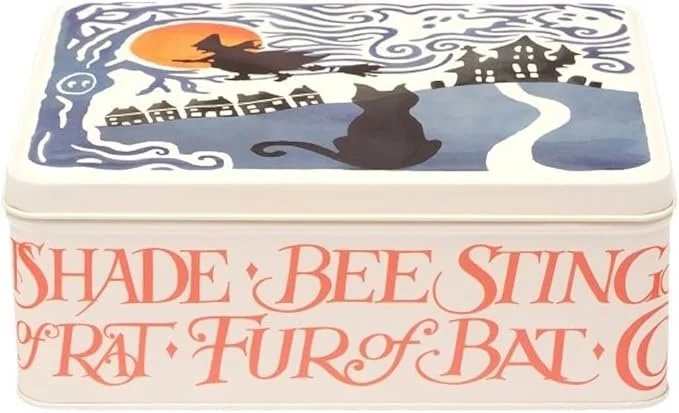 Emma Bridgewater Witch and Cat Halloween Themed Rectangular Storage Tin