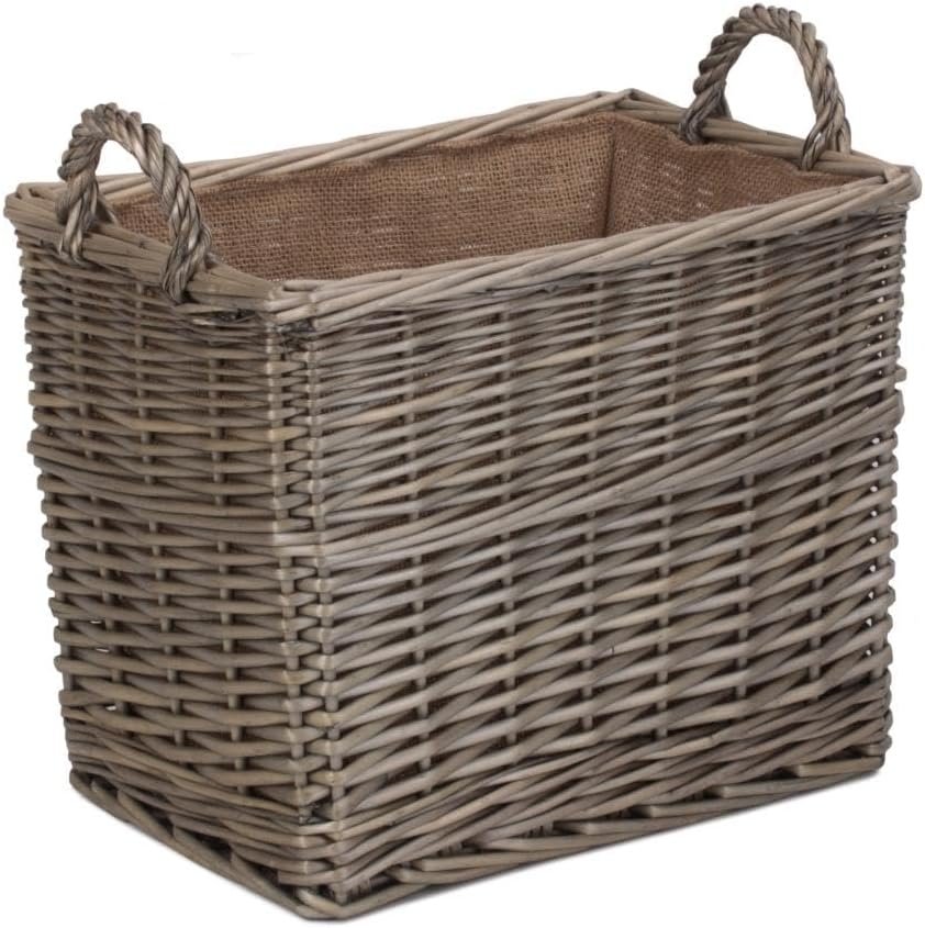 Red Hamper Wicker Log Storage Basket