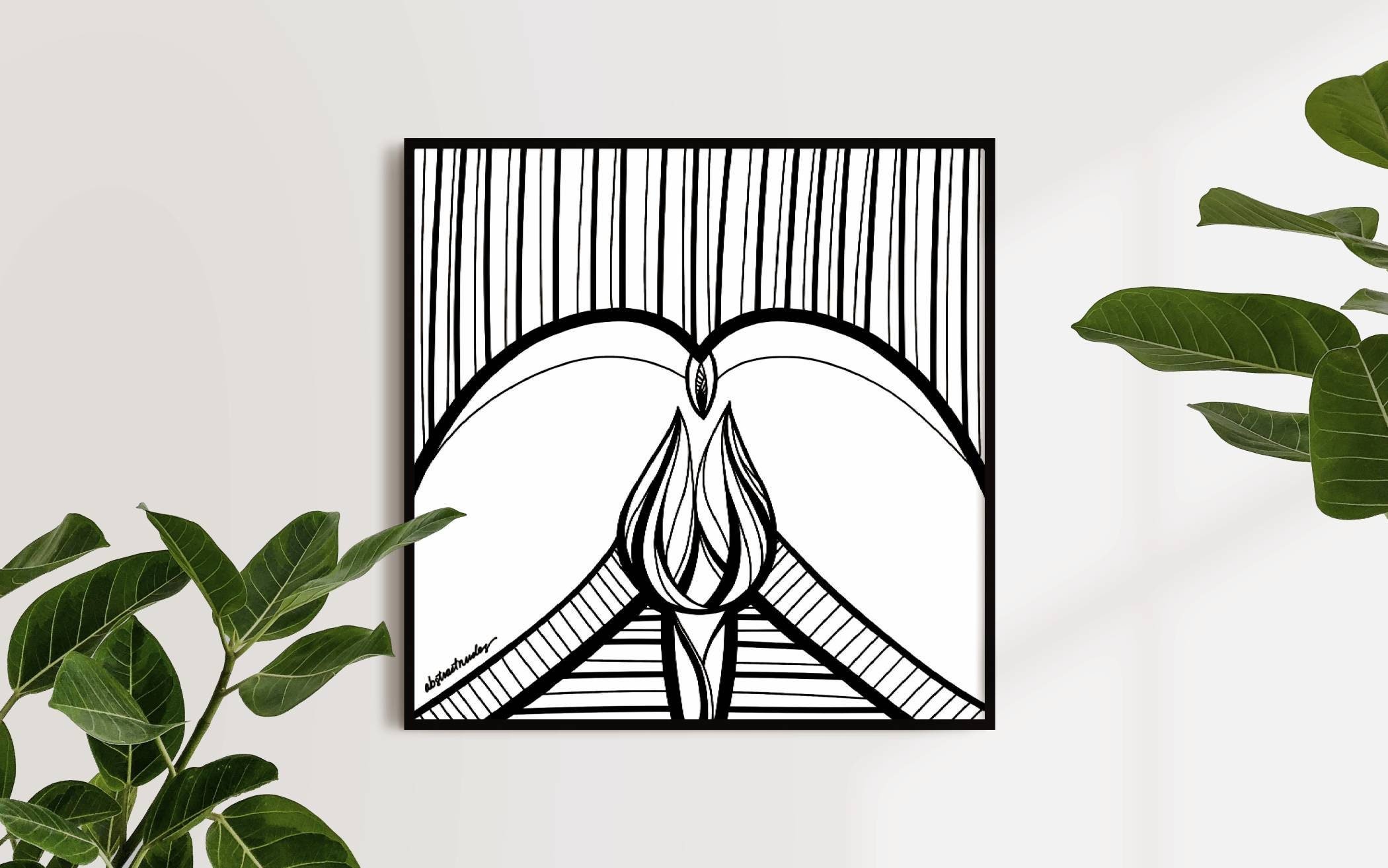 Abstract Butt #4 - Male Nude Illustration Sexy Wall Art Printable Trendy Artwork Digital Print Square Poster INSTANT DOWNLOAD