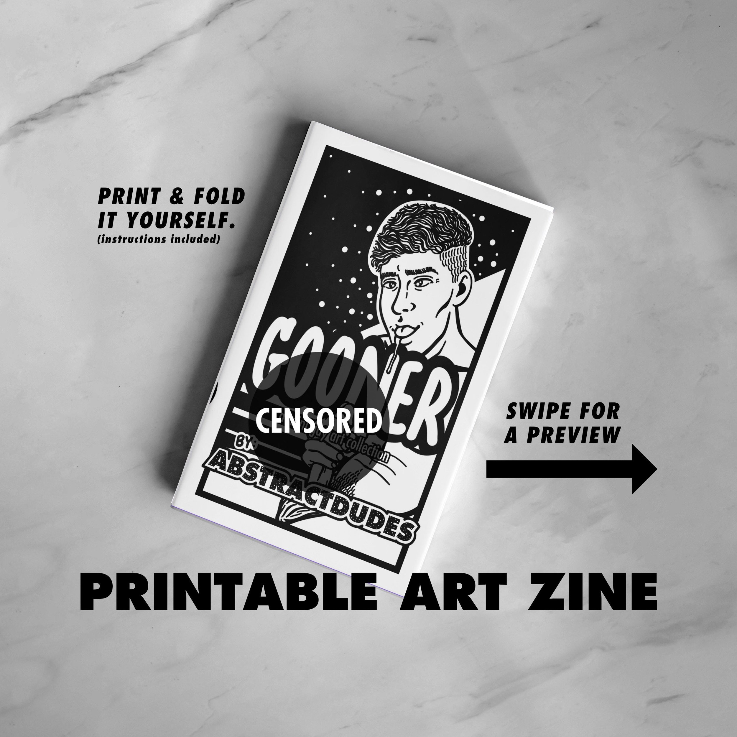 Gooner Zine: A Mini Gay Art Collection | Single Page Zine, Nude Illustration, Artbook, Printable Queer Zine, Instant DIGITAL DOWNLOAD