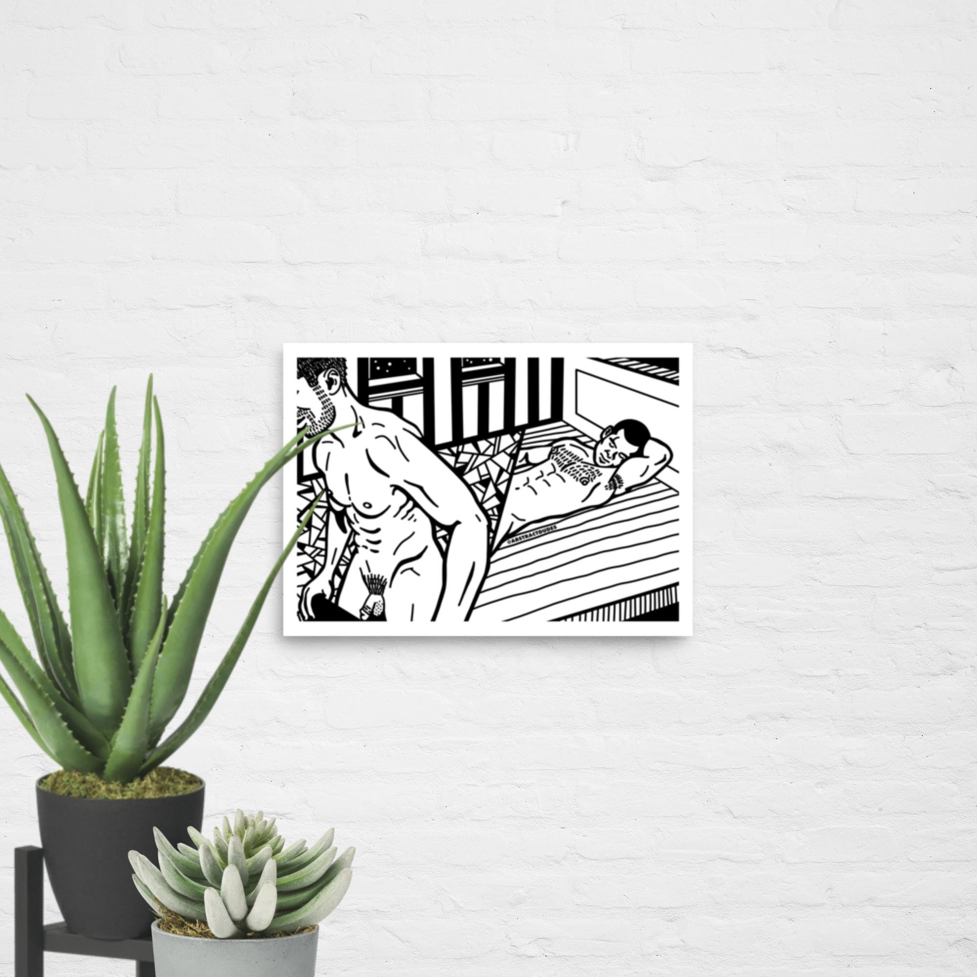 No Sleepovers | Queer 5x7in Art Print, Small Poster, Male Illustration, Gay Wall Art, LGBTQ Art Prints