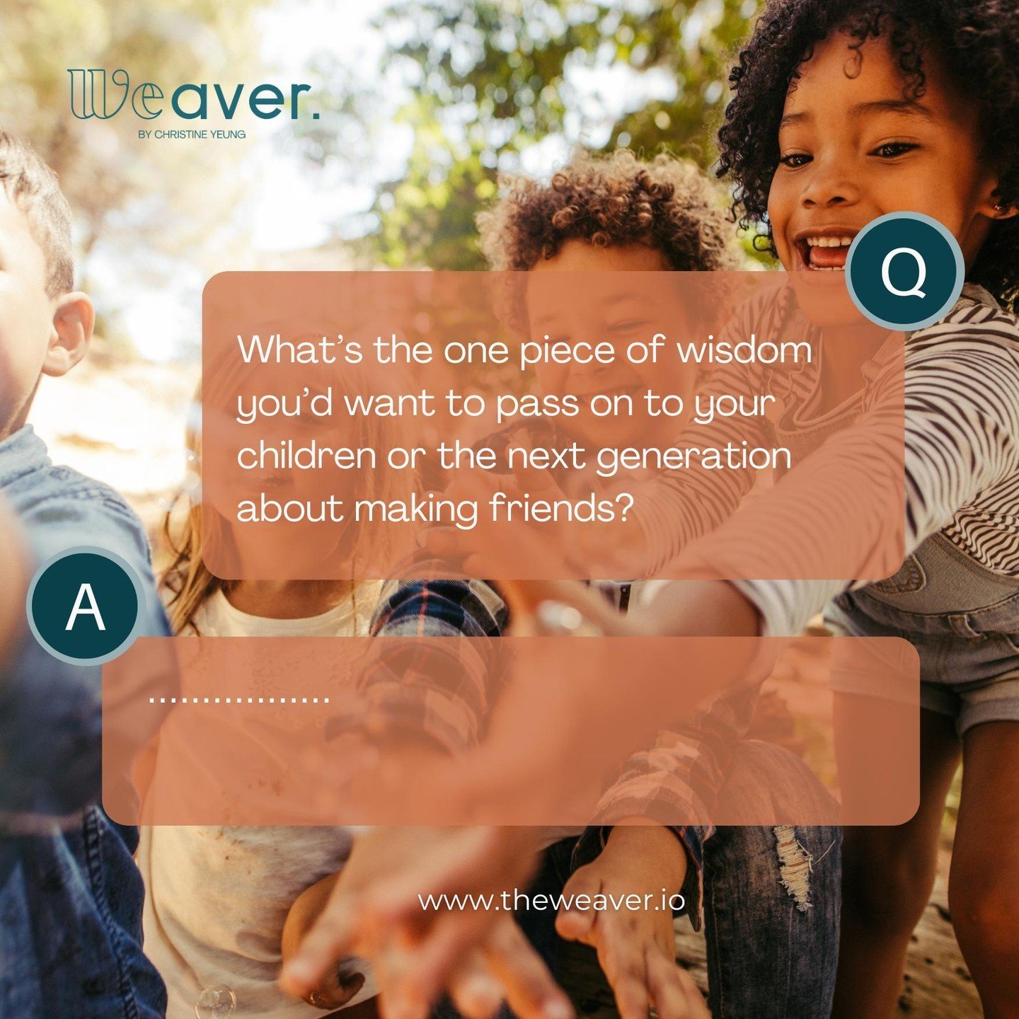 If you could share just one piece of wisdom with your children or the next generation about making friends, what would that be?
 
#relationships #intimacy #socialhealth #connection #meaningful #authentic #depth #friendships