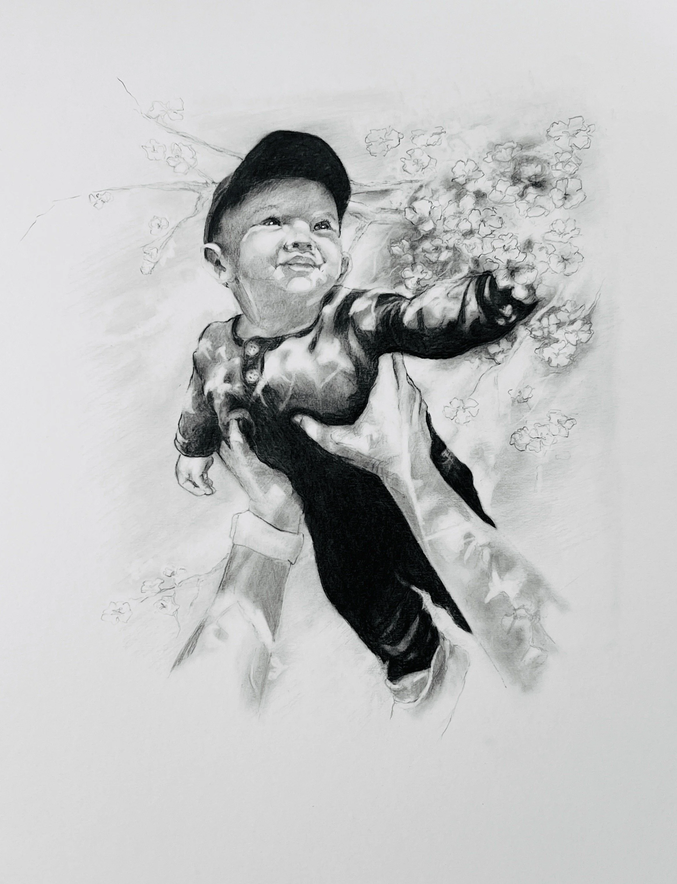 View from the Trees: Graphite on paper