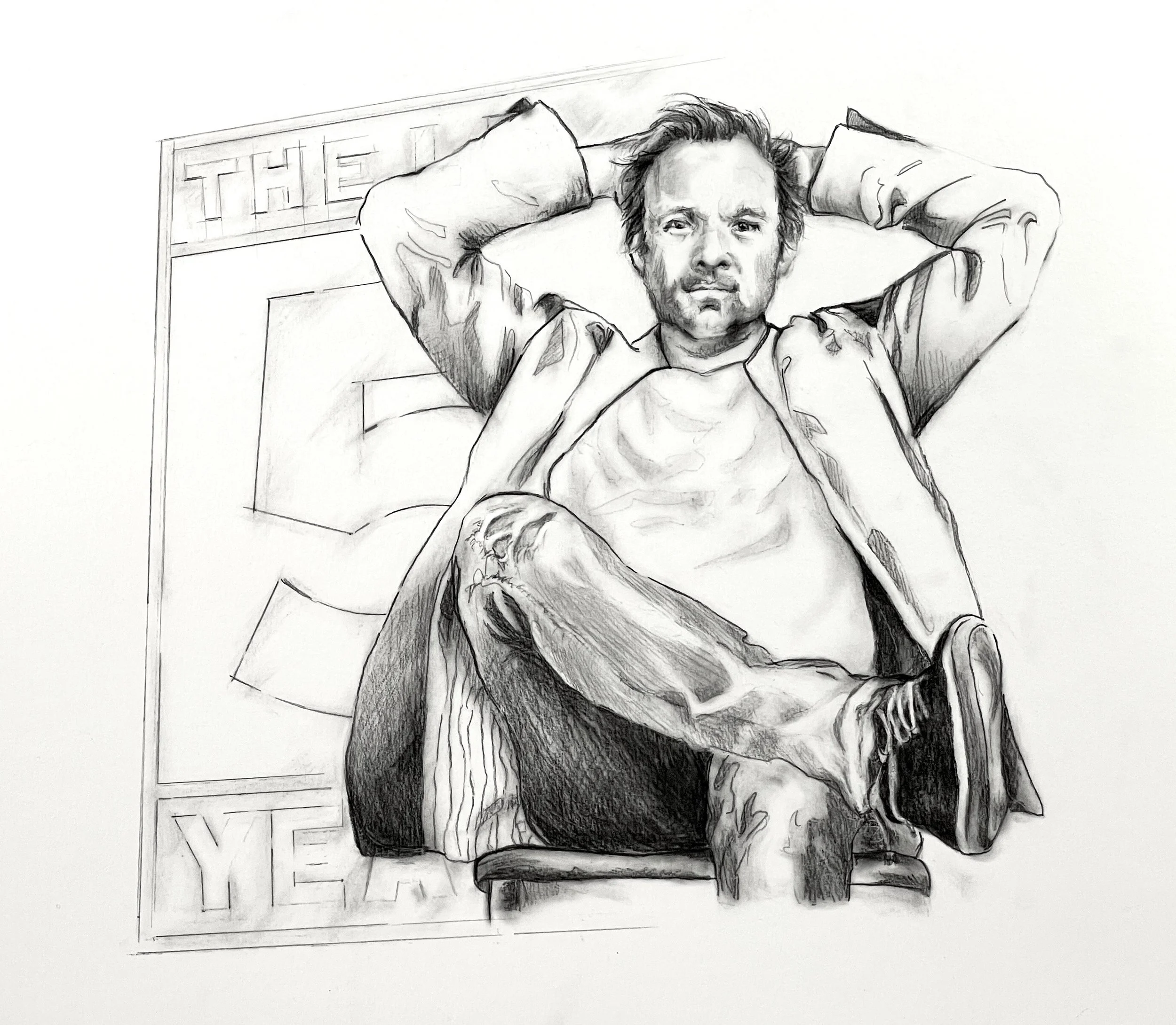 Norbert: Graphite on paper. Inspired by The Last 5 Years off Broadway