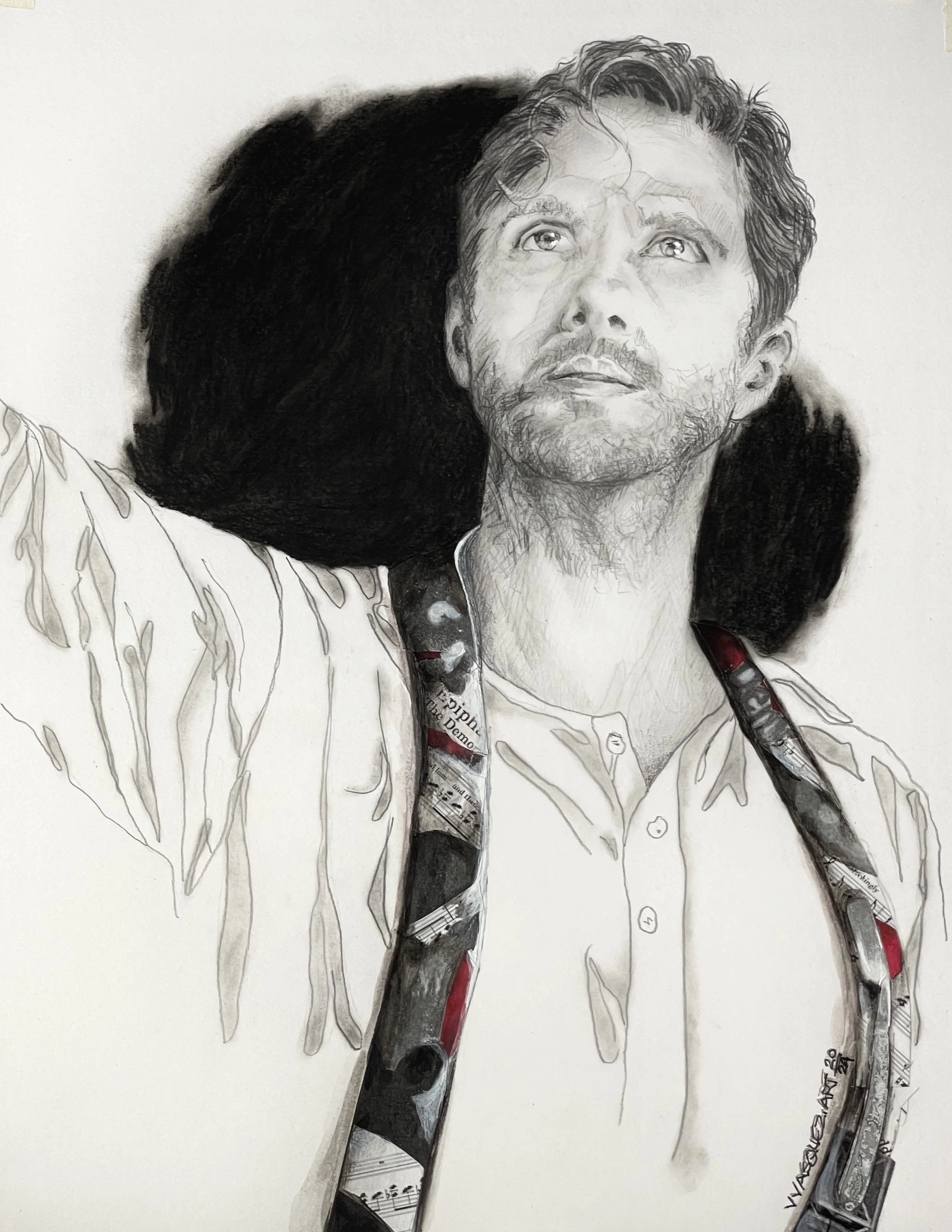 "These Are My Friends" - Mixed Media on paper - Inspired by Sweeney Todd Broadway